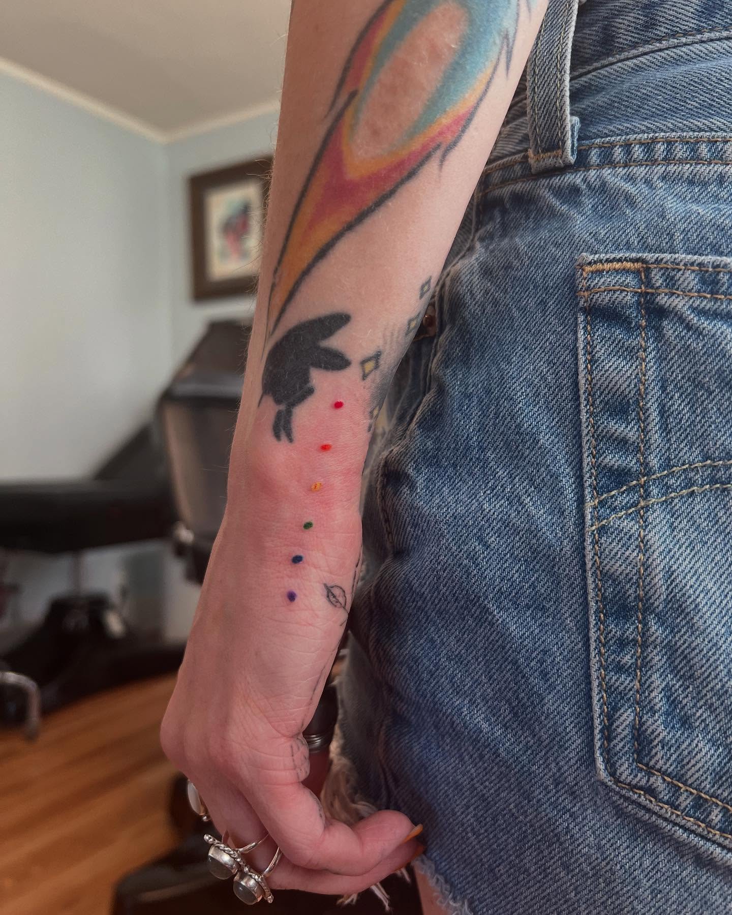 Tattoo by @laceyink_ — dotwork