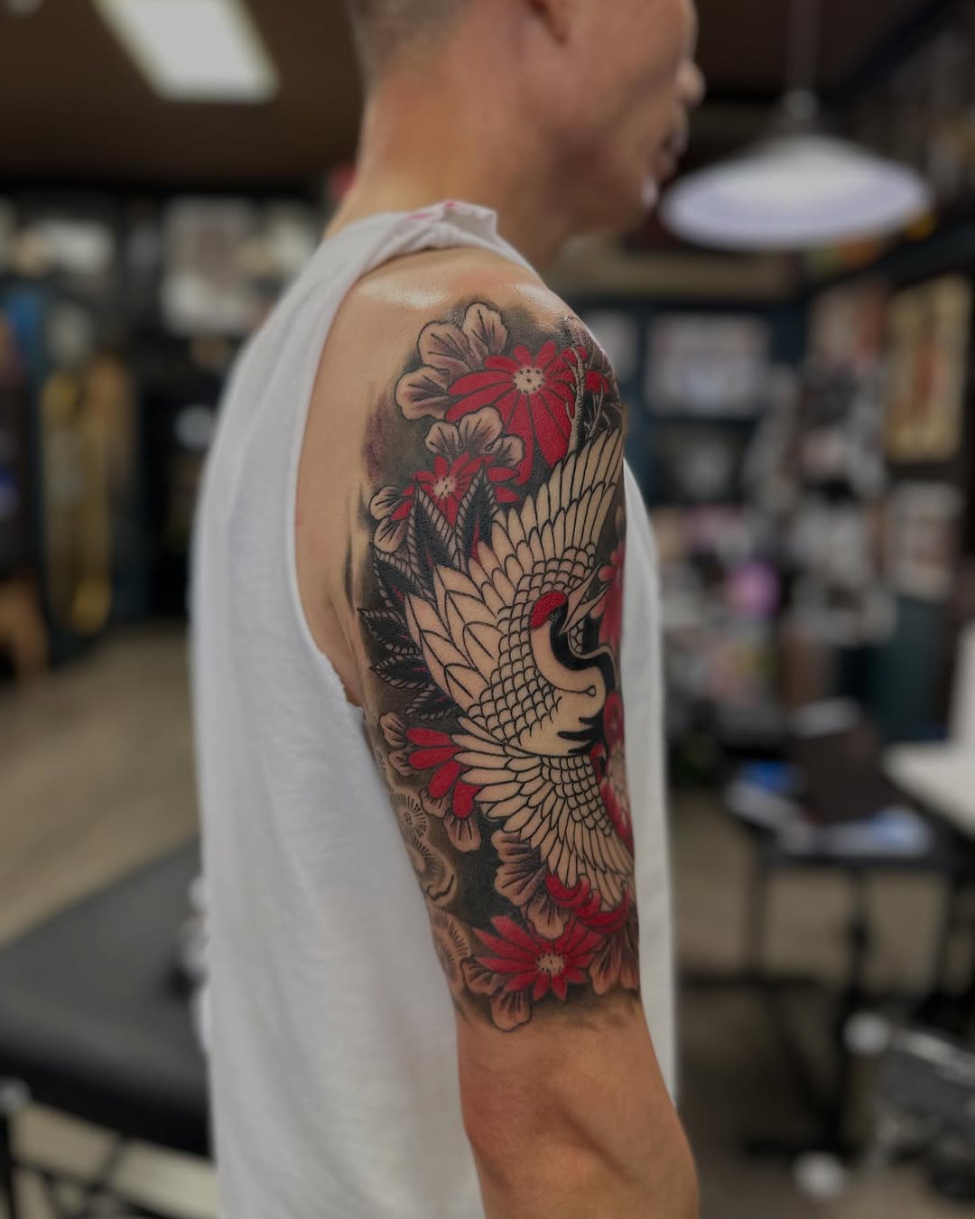 Tattoo by @shawn_tattoo — japanese_irezumi, american_traditional