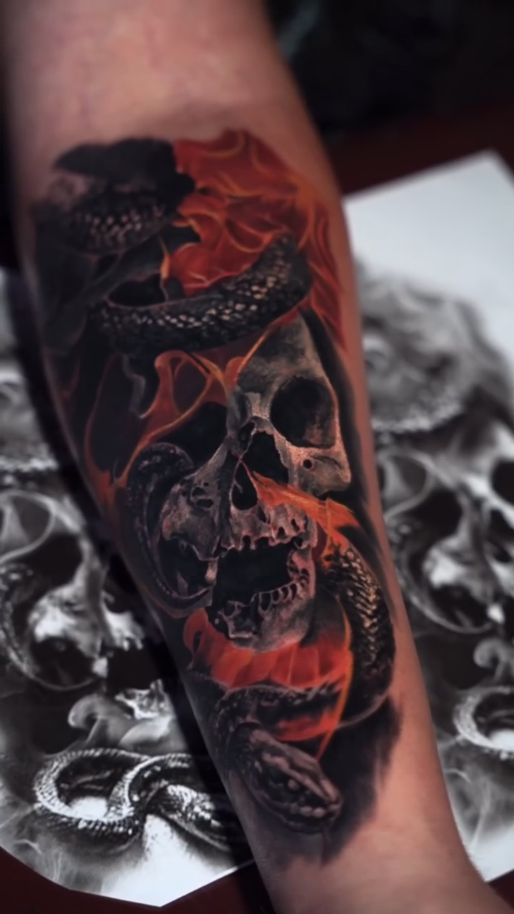 Tattoo by @vlad.tatto_o β dark_realism, black_and_grey