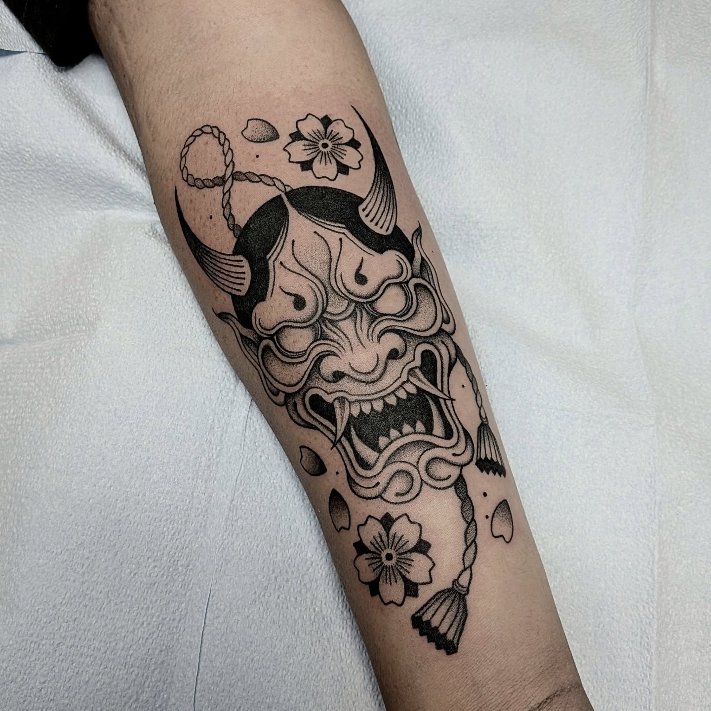 Tattoo by @darkdaystattoos — black_and_grey, dotwork
