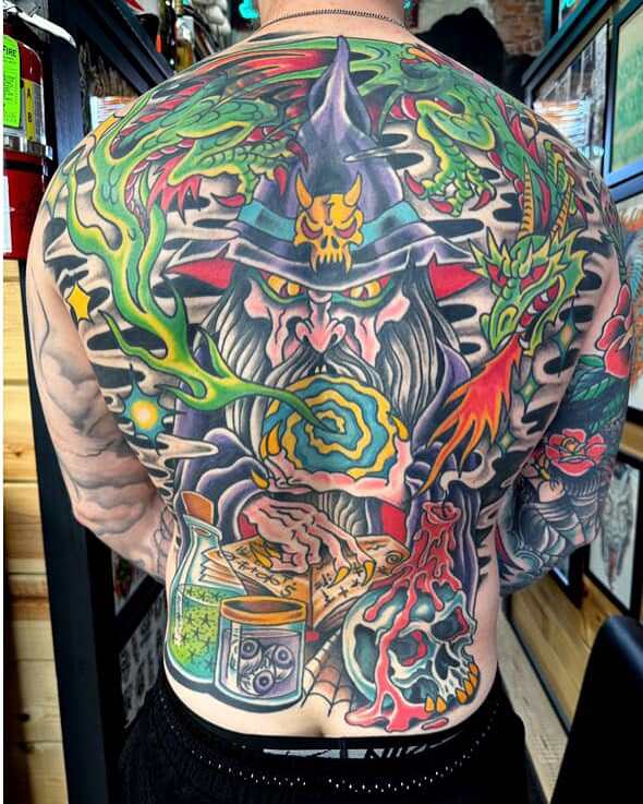 Tattoo by @chrisspriggs — american_traditional, dotwork
