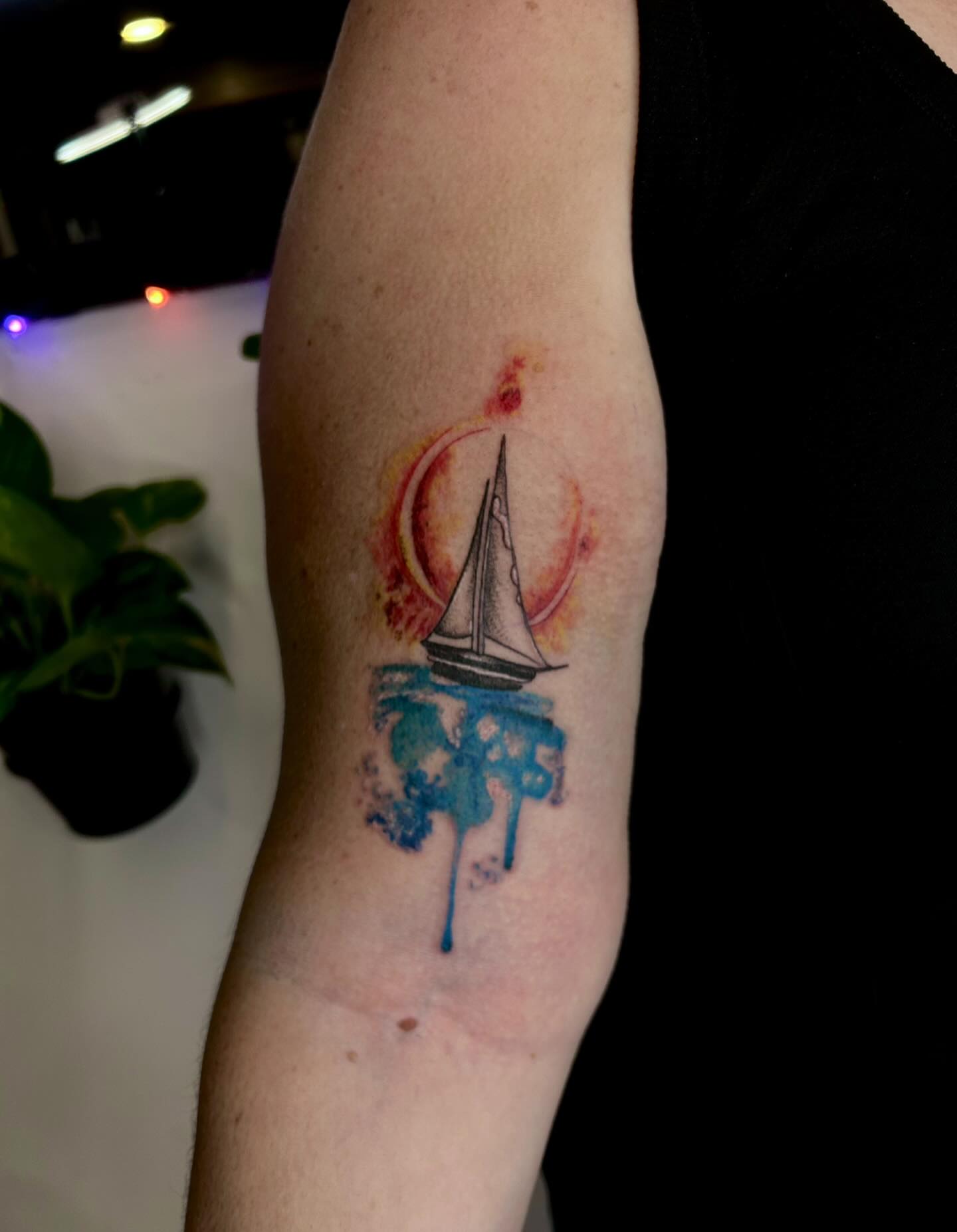 Tattoo by @justjellytattoos — watercolor