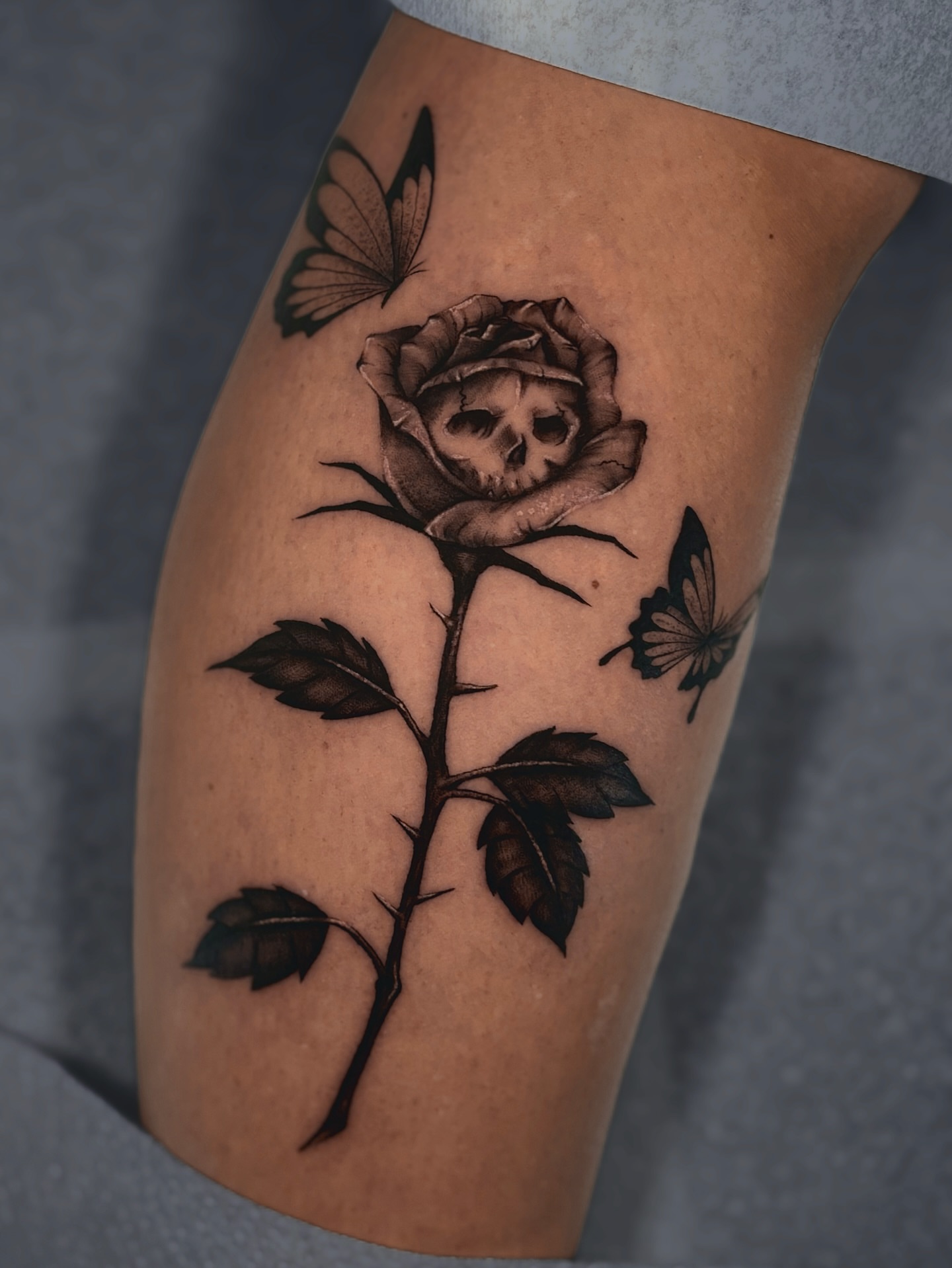 Tattoo by @mitchelkelftattoo — black_and_grey, realism