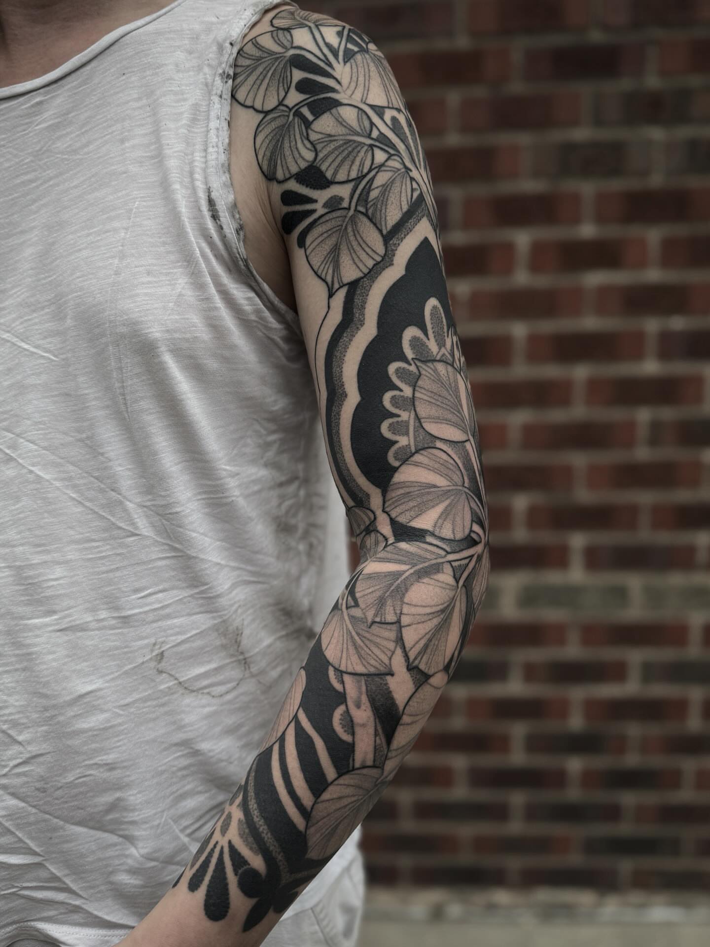 Tattoo by @tattoosbygina — dotwork, black_and_grey
