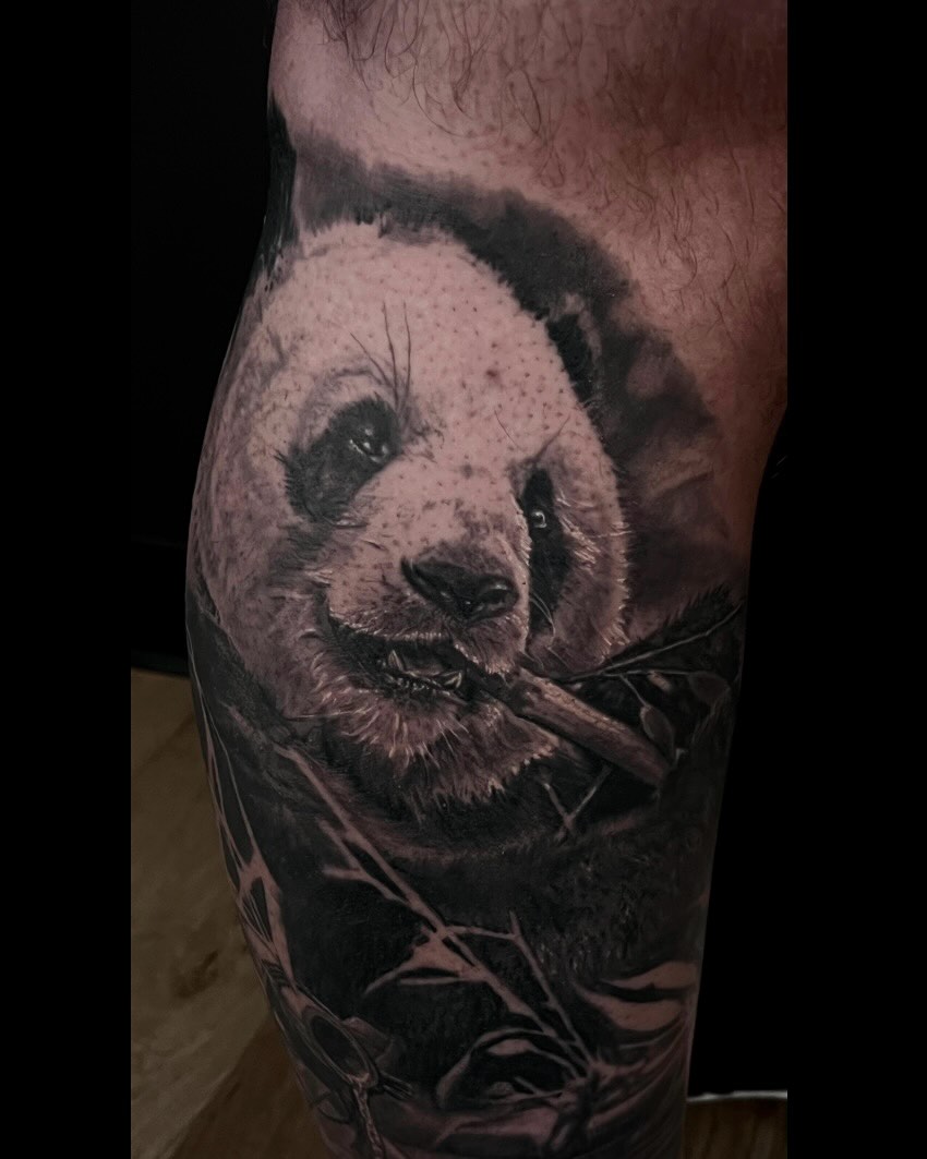 Tattoo by @maximiliantattoo — realism, dotwork