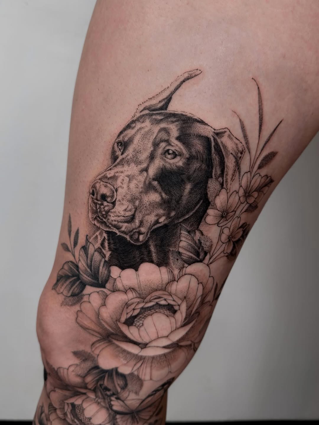Tattoo by @loganficktattoos — realism, black_and_grey