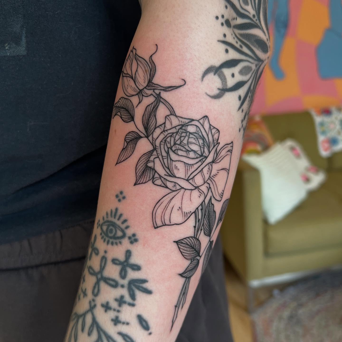 Rose realism tattoo on the forearm by ♥ Allie Moon ♥