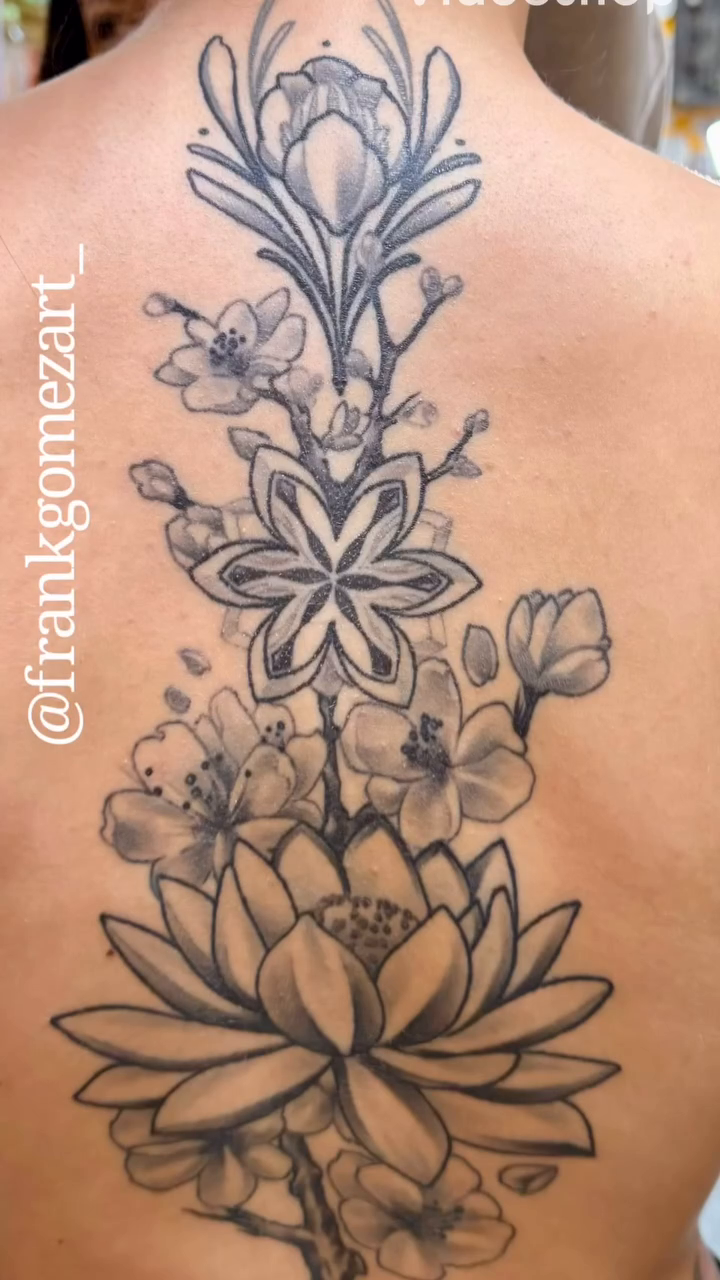 Floral arrangement ornamental tattoo by Frank Gomez 🎨