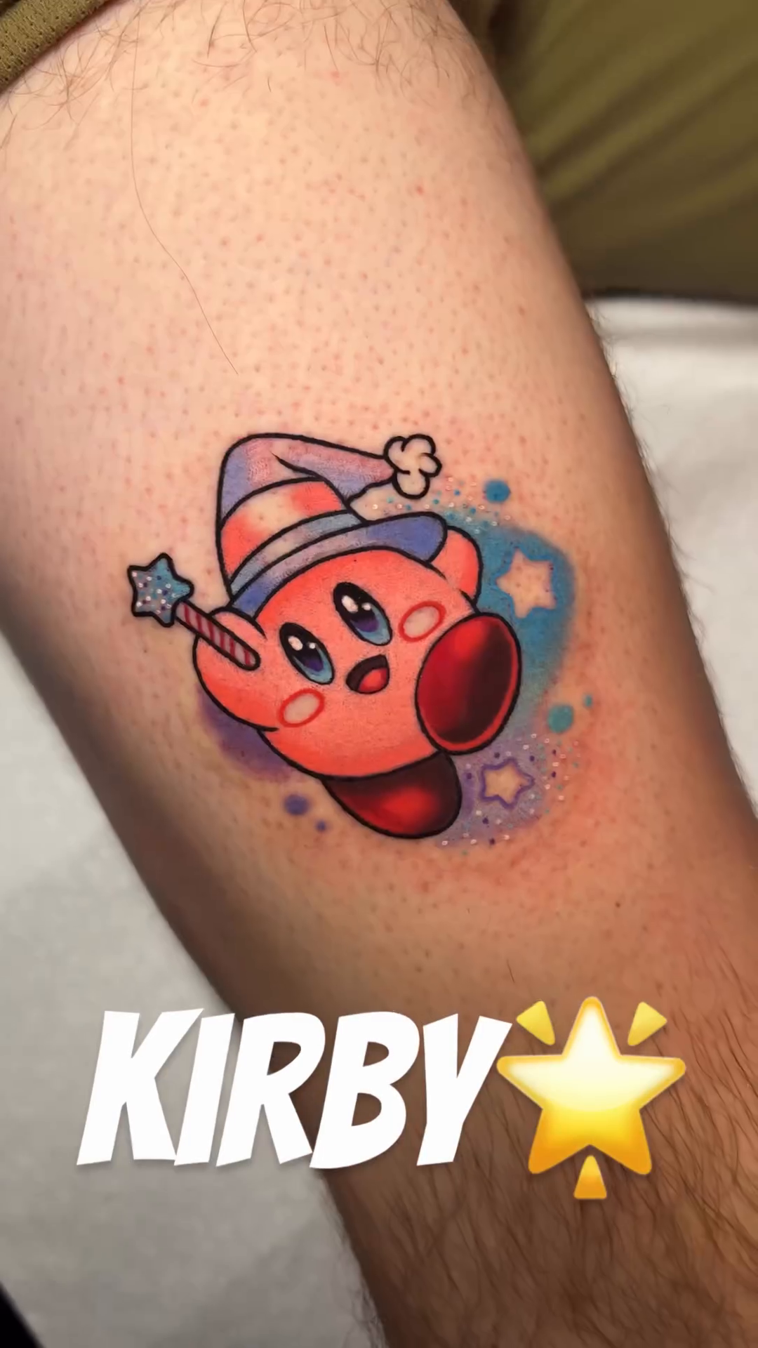 Kirby with a hat new school tattoo by πππ«π ππ¨ππ₯, Dallas, Texas