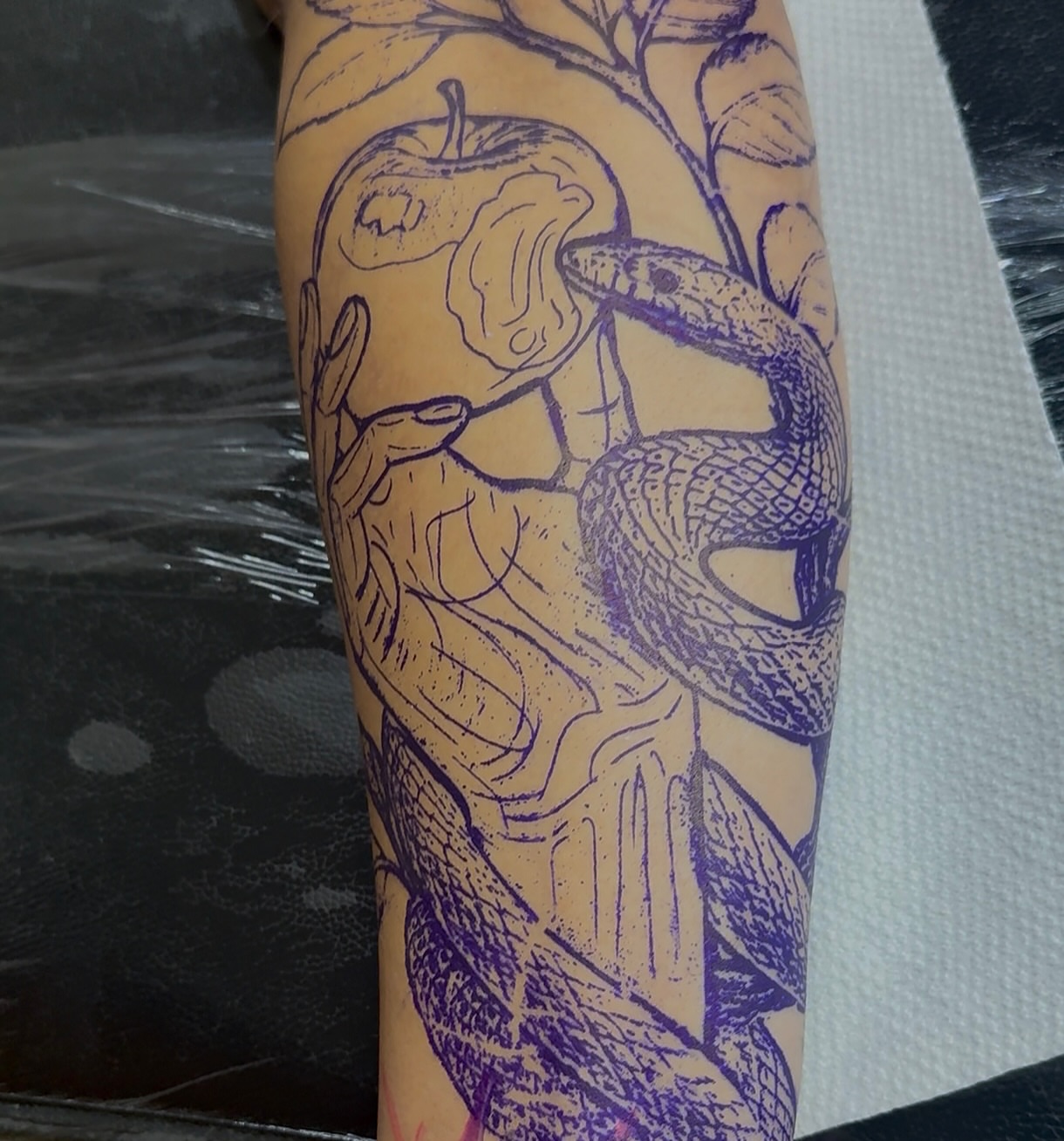 Tattoo by @scarlet.tattooz — black_and_grey