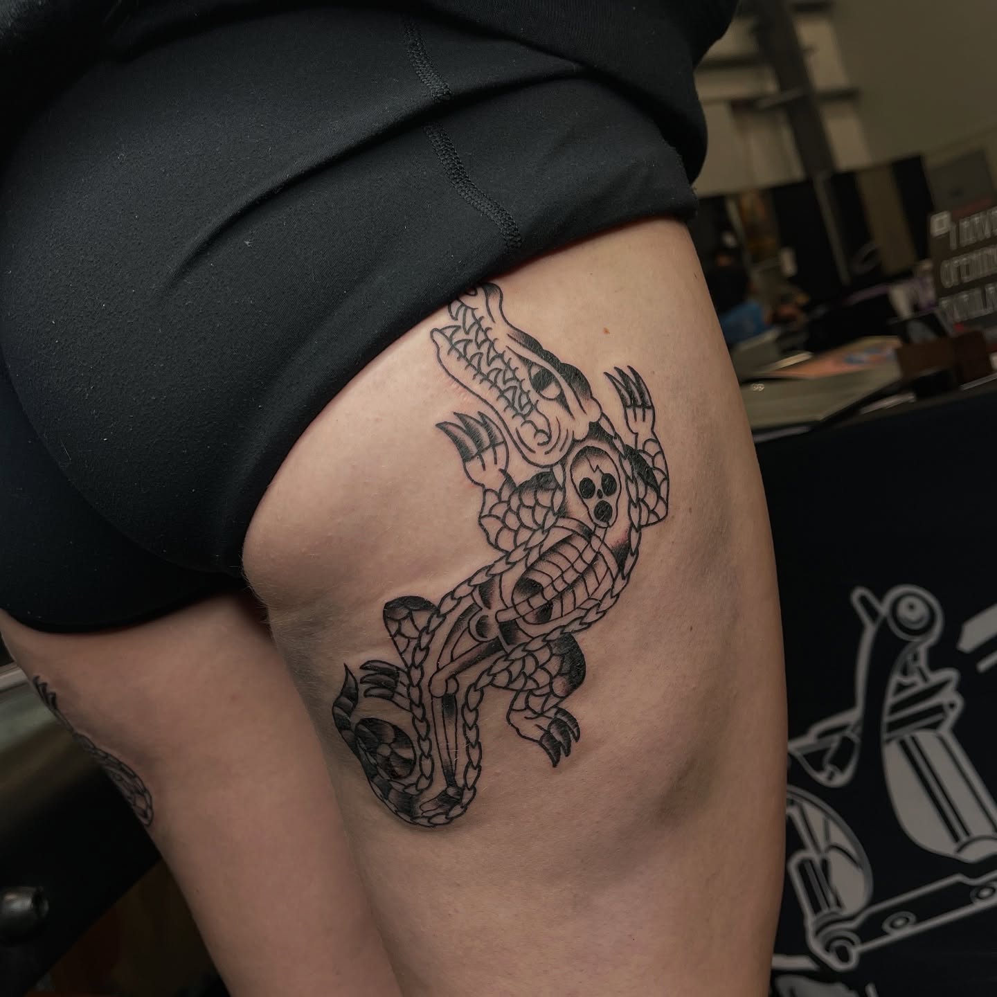 Tattoo by @moogietats — black_and_grey
