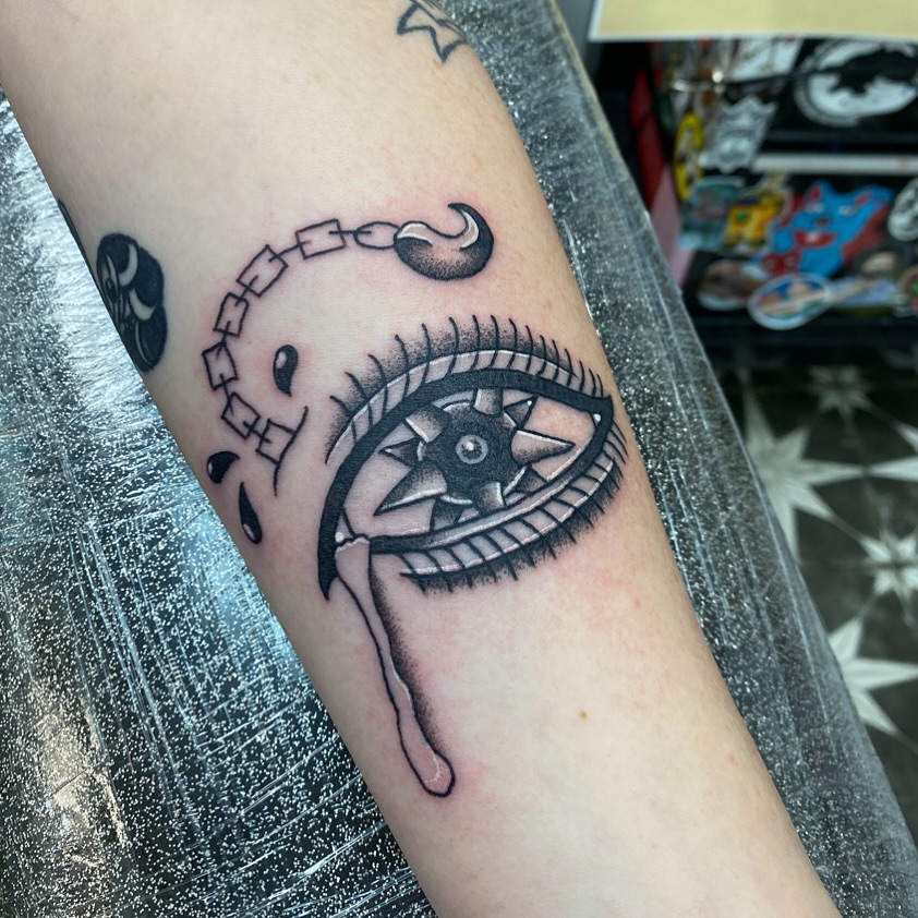 Tattoo by @hogtowntattoo — black_and_grey