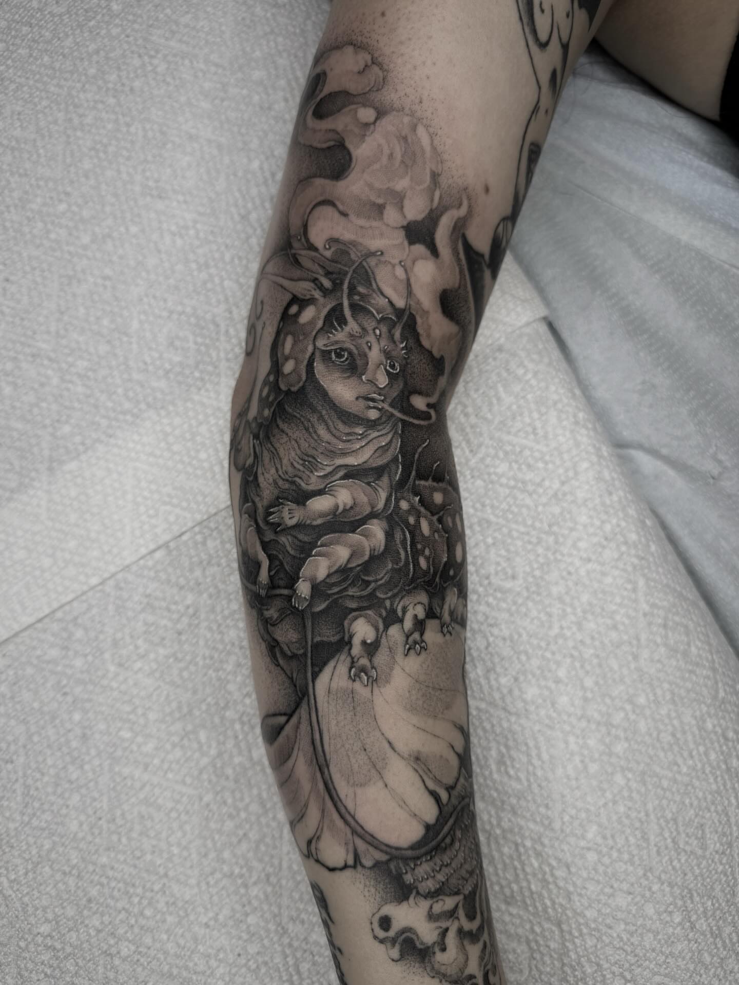 Tattoo by @cattblacktattoo β dotwork, realism