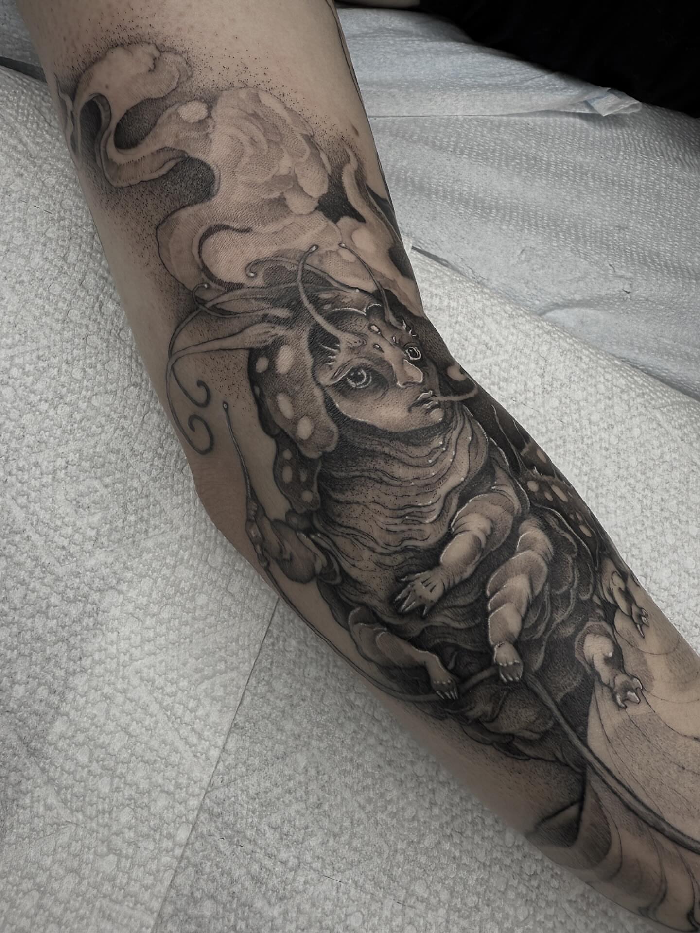 Tattoo by @cattblacktattoo β dotwork, realism