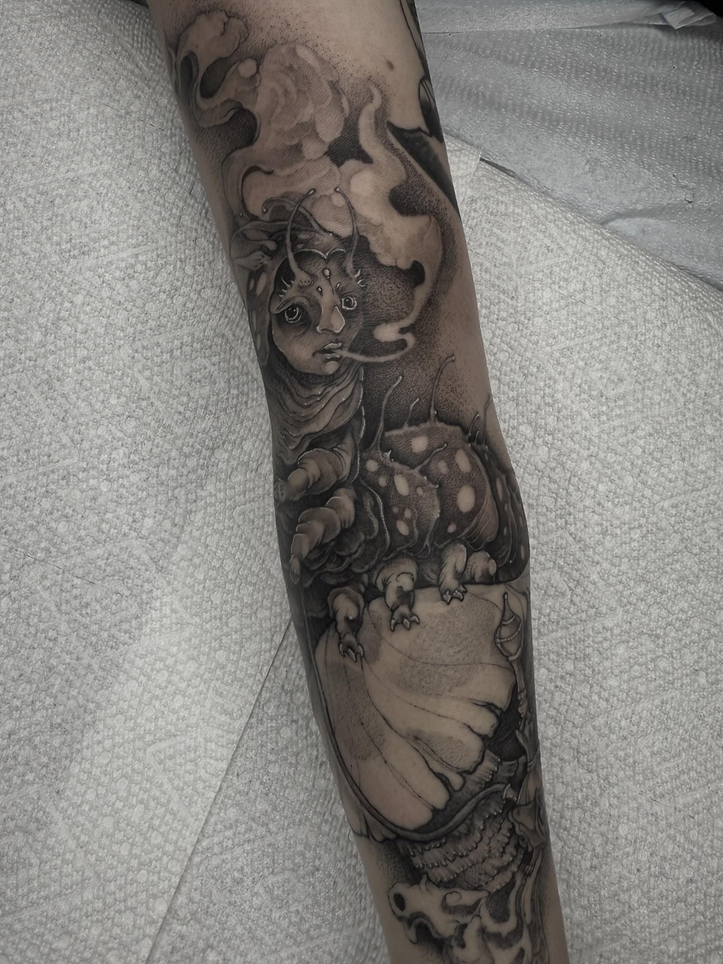 Child with dragon realism tattoo on the forearm by π· C a t B l a c k π·οΈ