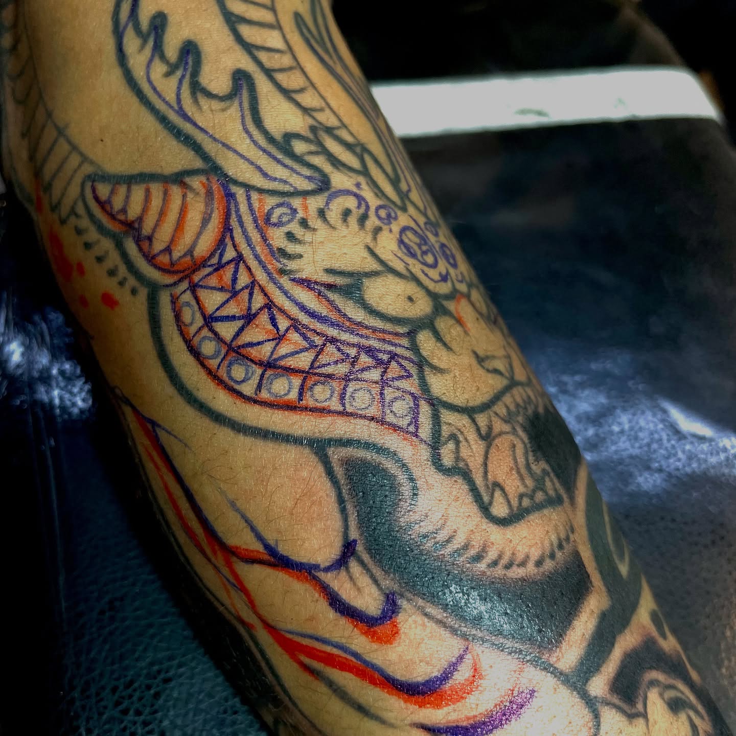 Elephant American traditional tattoo on the forearm by Meza Cruz