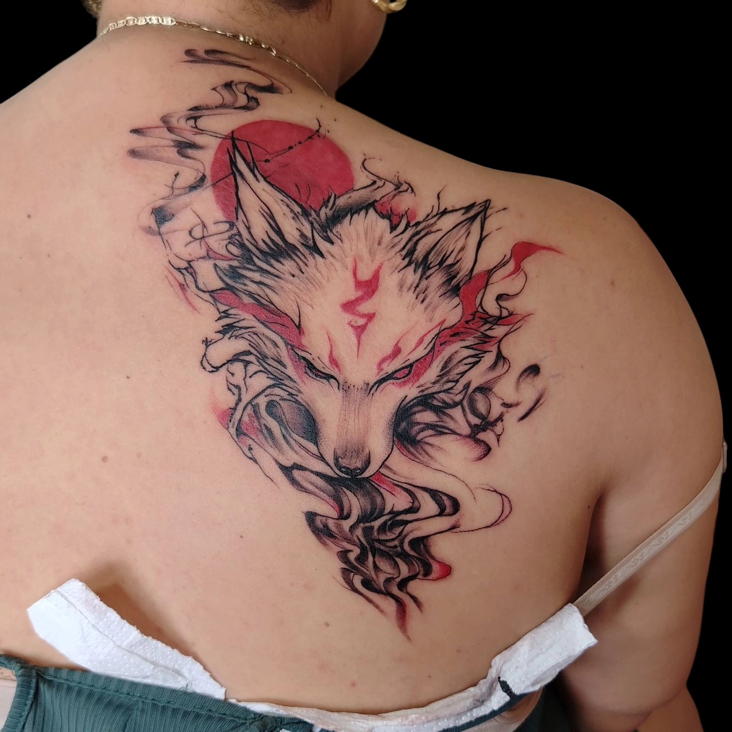 Fox japanese irezumi tattoo on the shoulder by Alexander Tattooink
