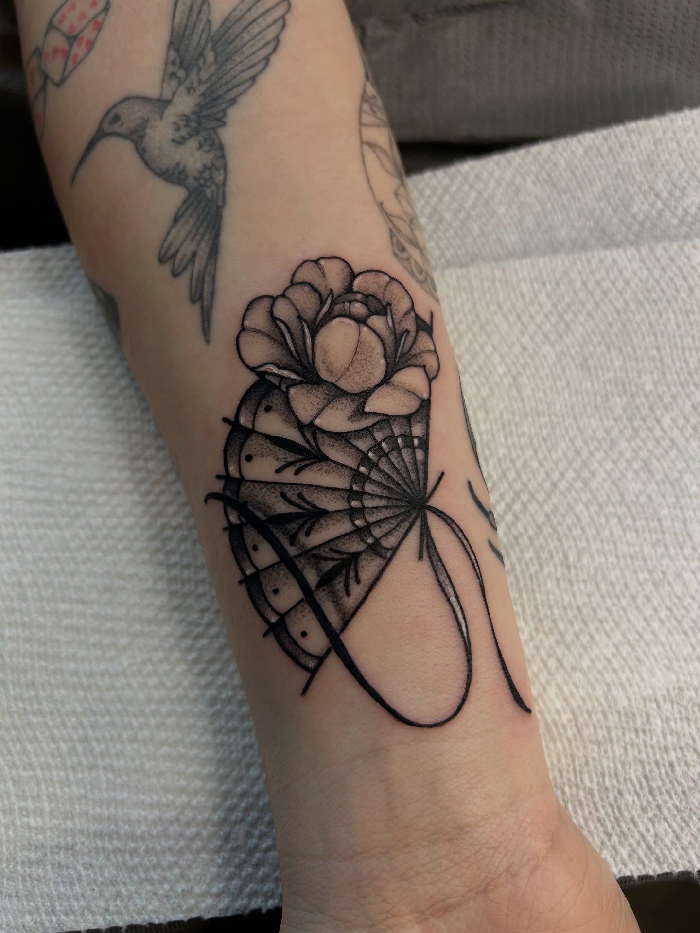 Tattoo by @karlb_tattoo — dotwork, black_and_grey