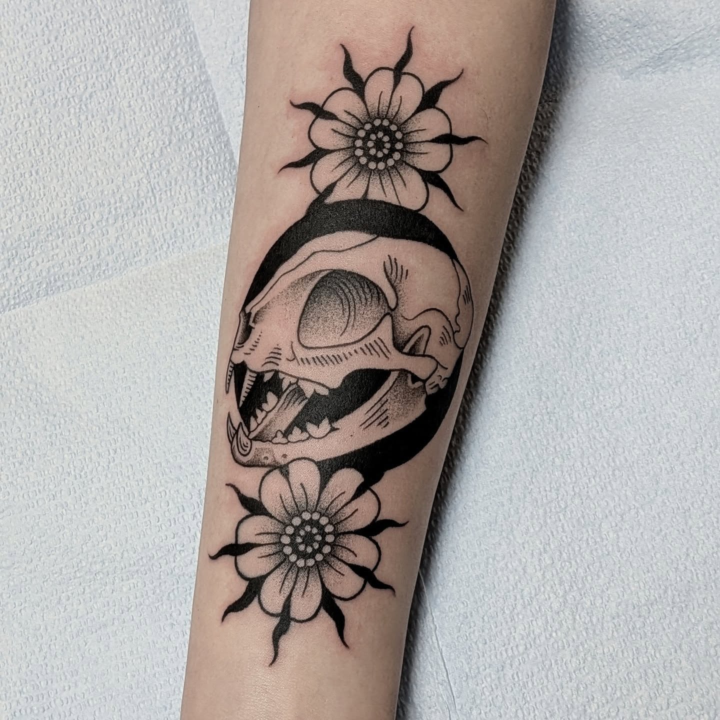 Tattoo by @darkdaystattoos — black_and_grey