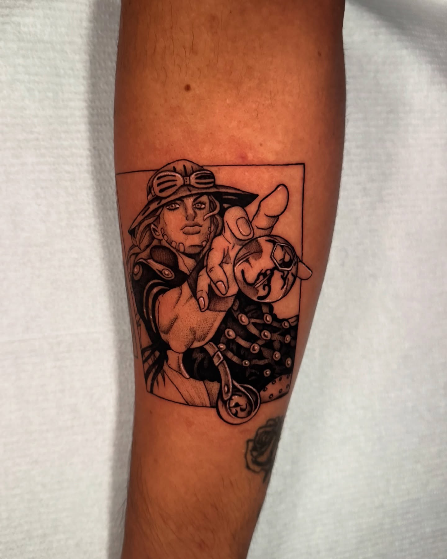 Viking warrior black and grey tattoo on the forearm by kelsey hackett