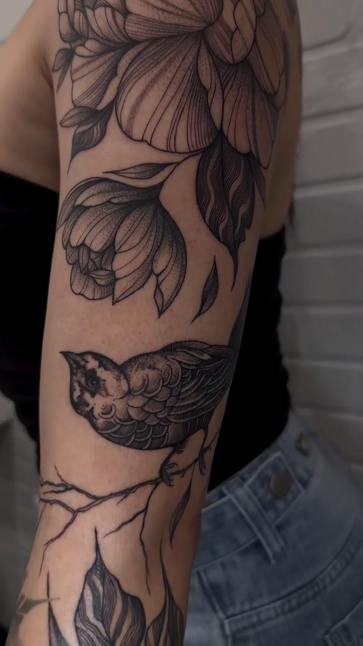 Tattoo by @dayana_tattooartist — fine_line, black_and_grey
