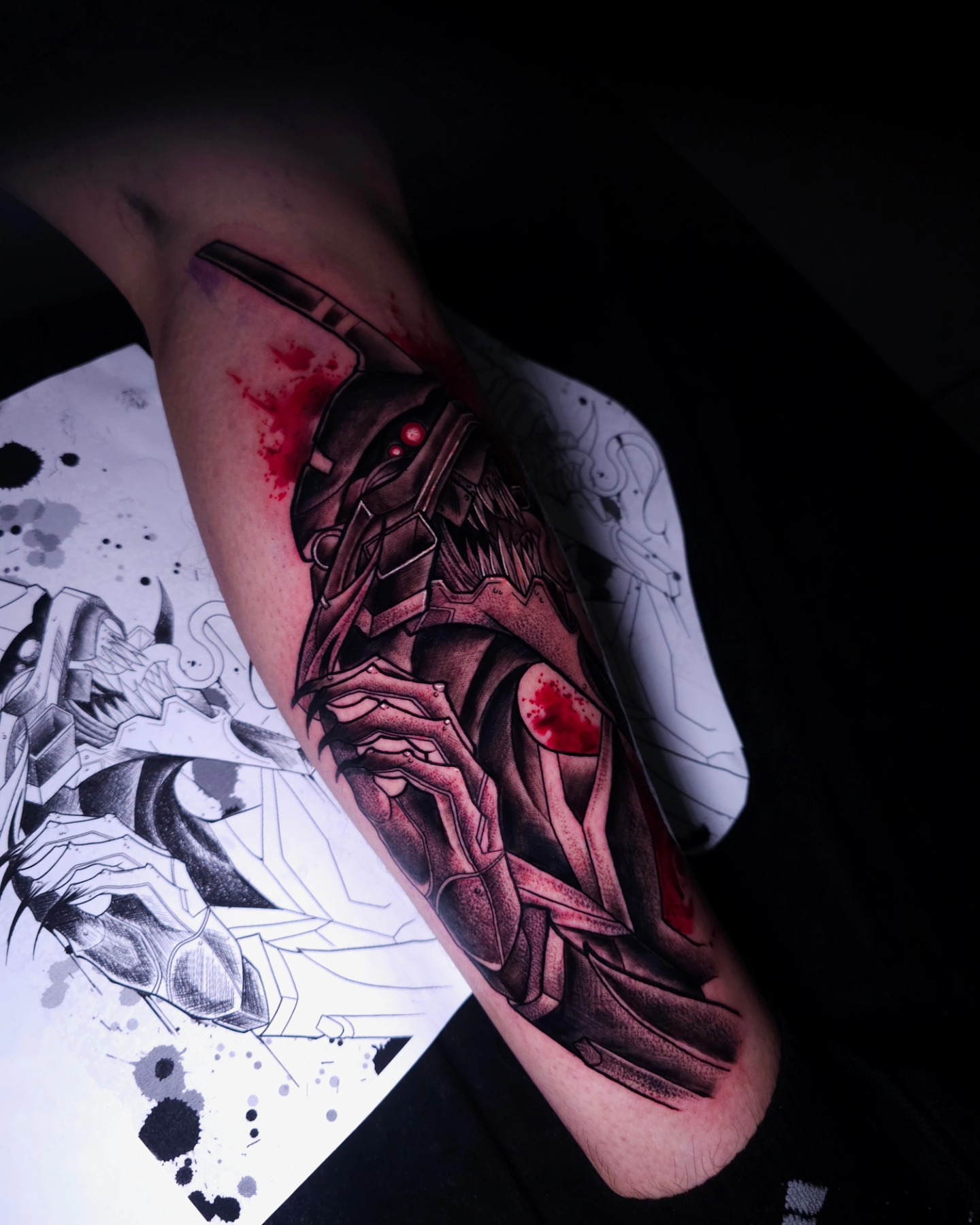 Cyborg arm dark realism tattoo on the forearm by Devan Vankirk