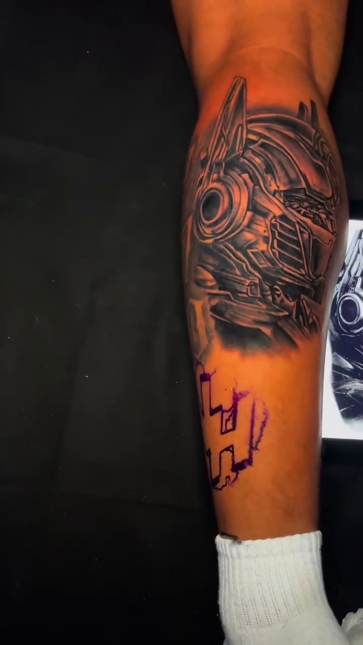 Robot head realism tattoo by Lucky Lefty
