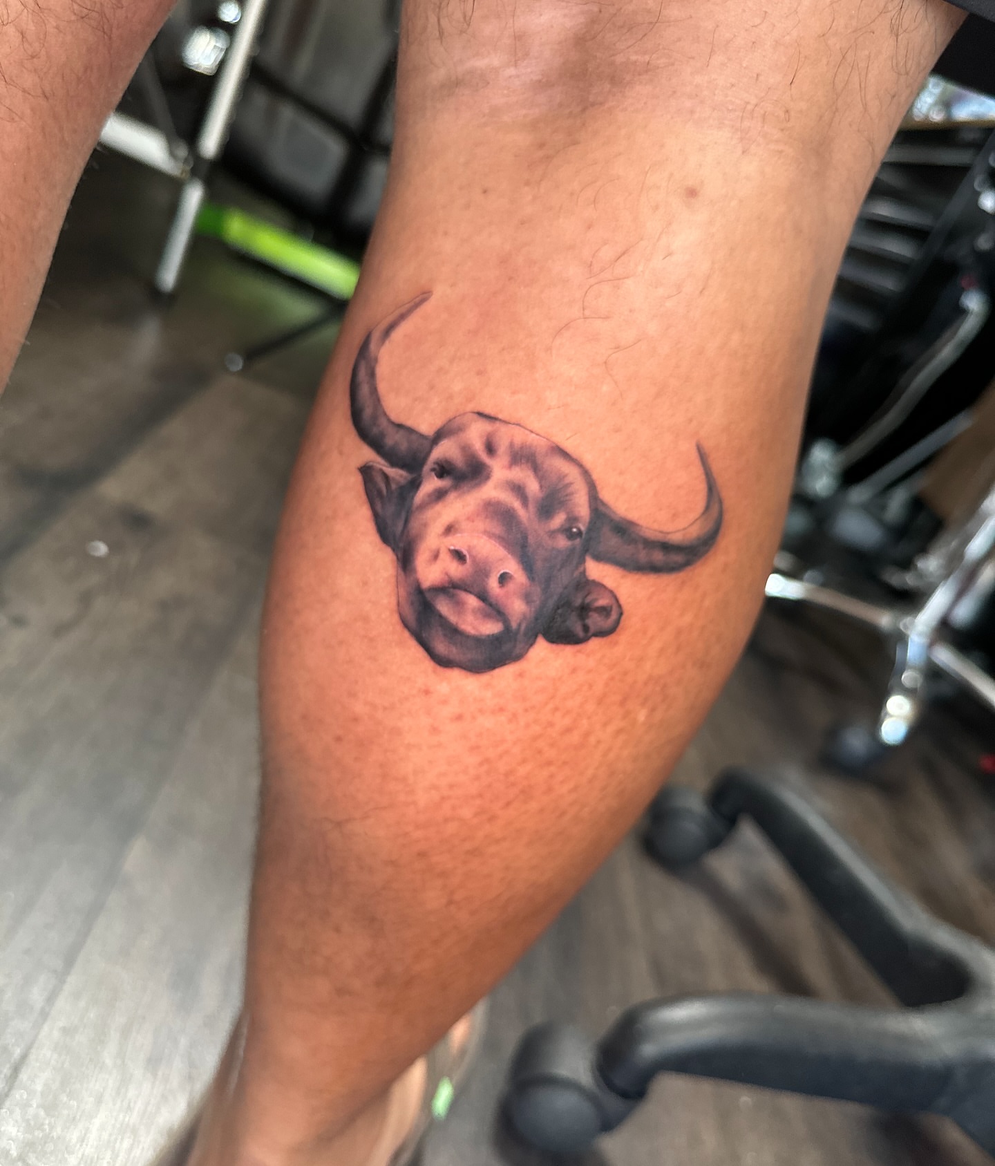 Buffalo realism tattoo on the forearm by Mando