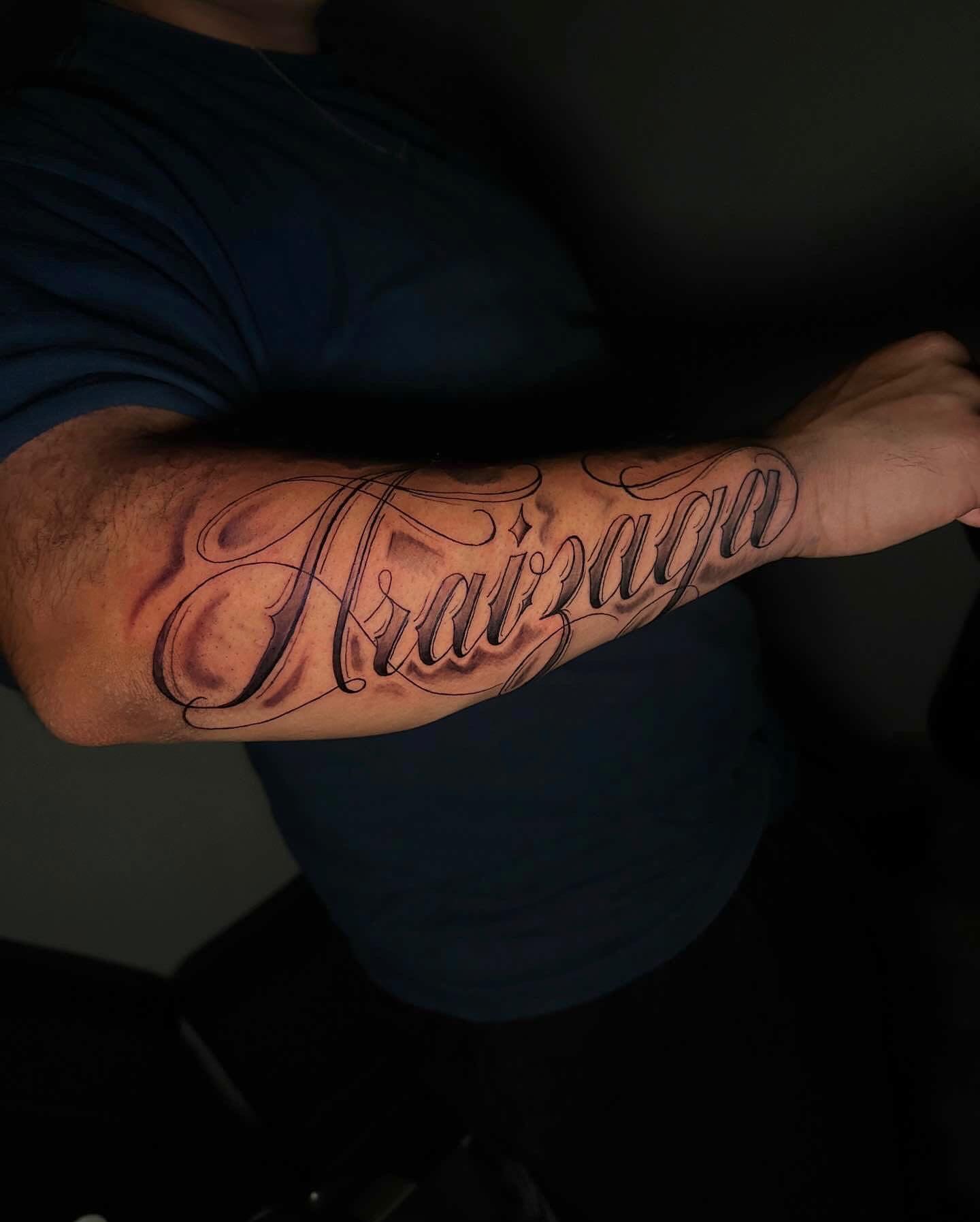 Tattoo by @vileinkzz โ lettering_script