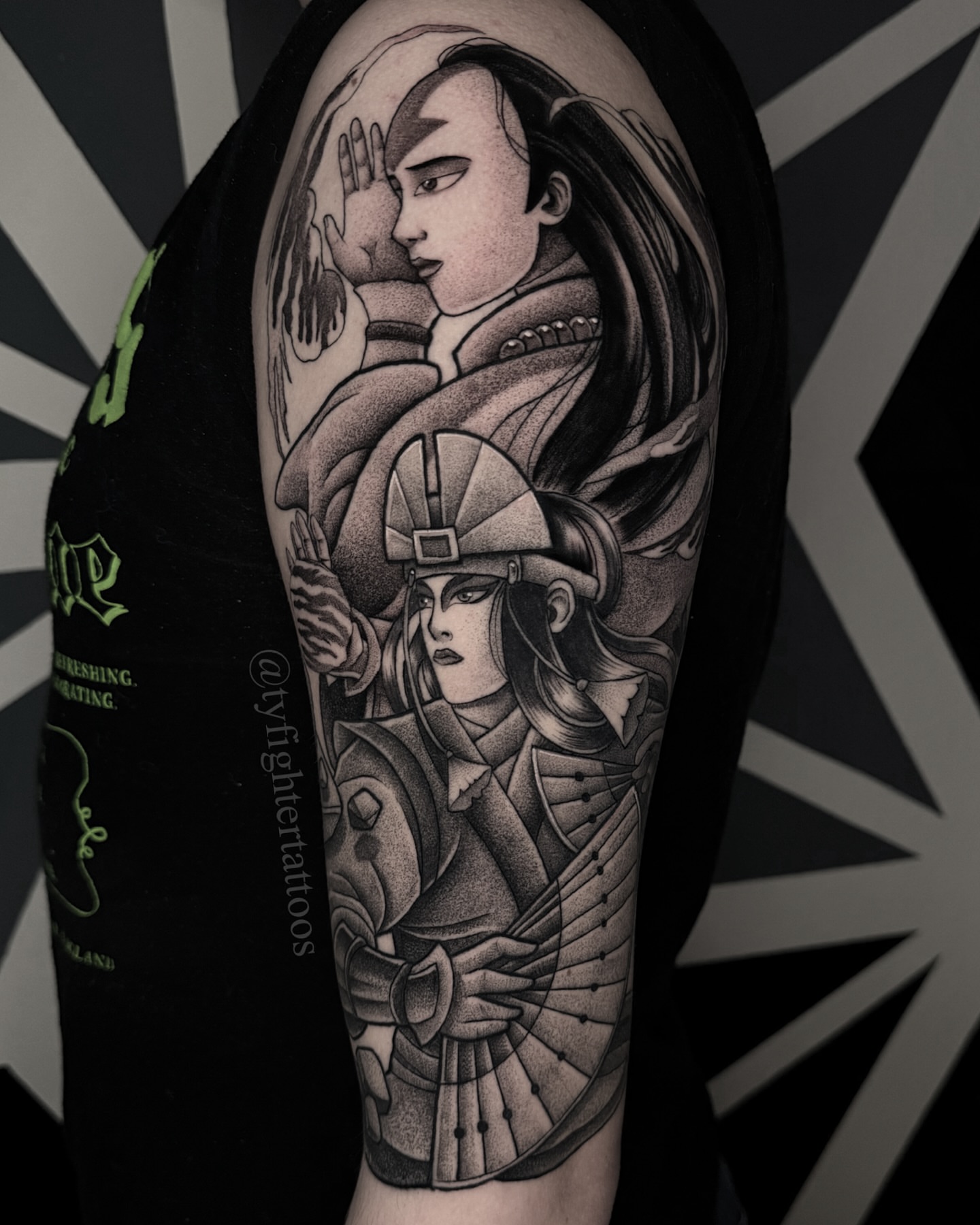 Tattoo by @tyfightertattoos — black_and_grey, realism