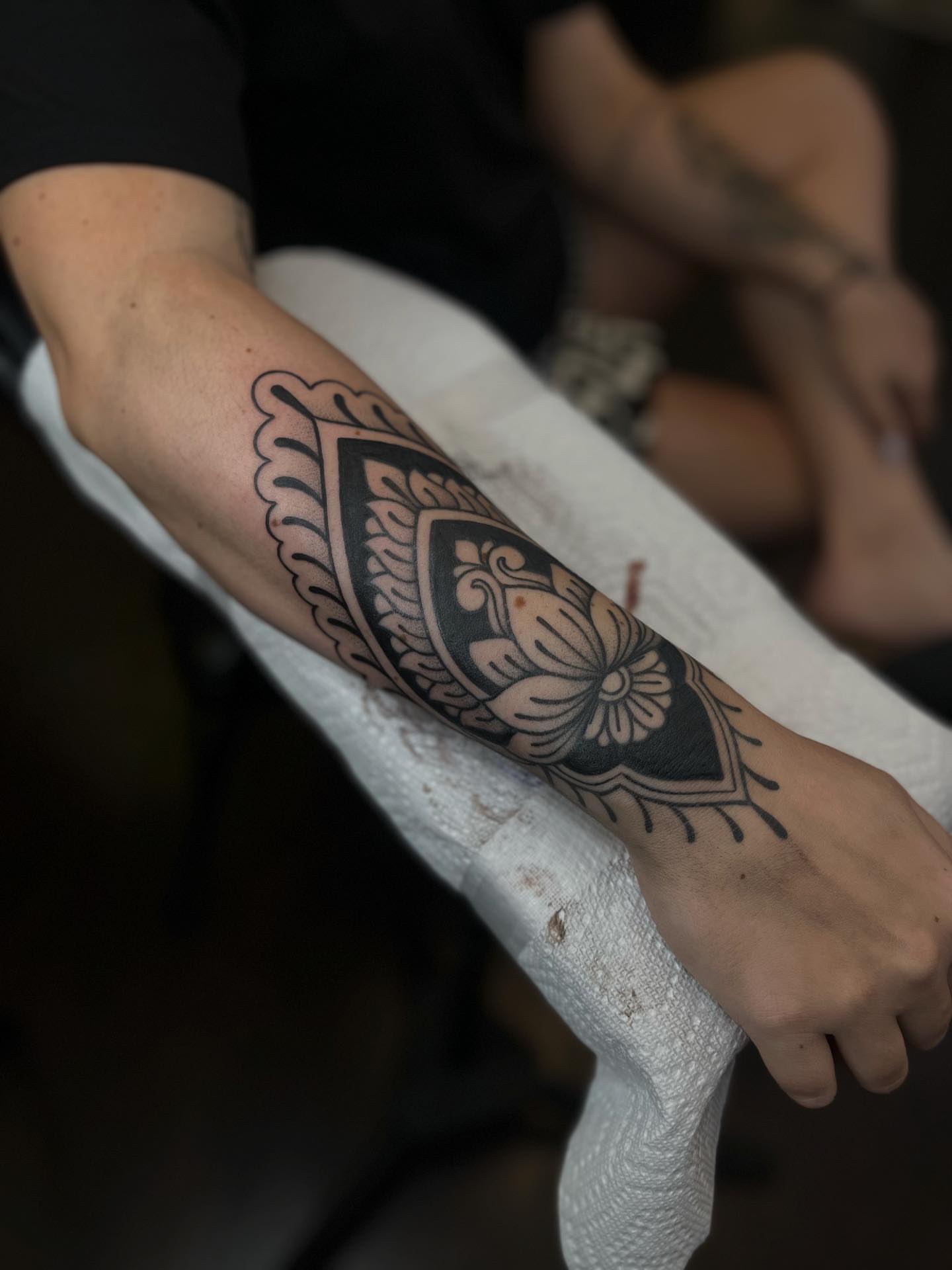 Floral mandala ornamental tattoo on the forearm by ✣ Liz Karn ✣