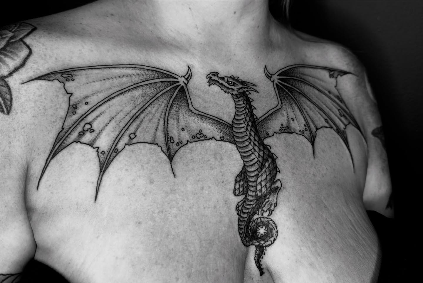 Tattoo by @countmia — dotwork, black_and_grey