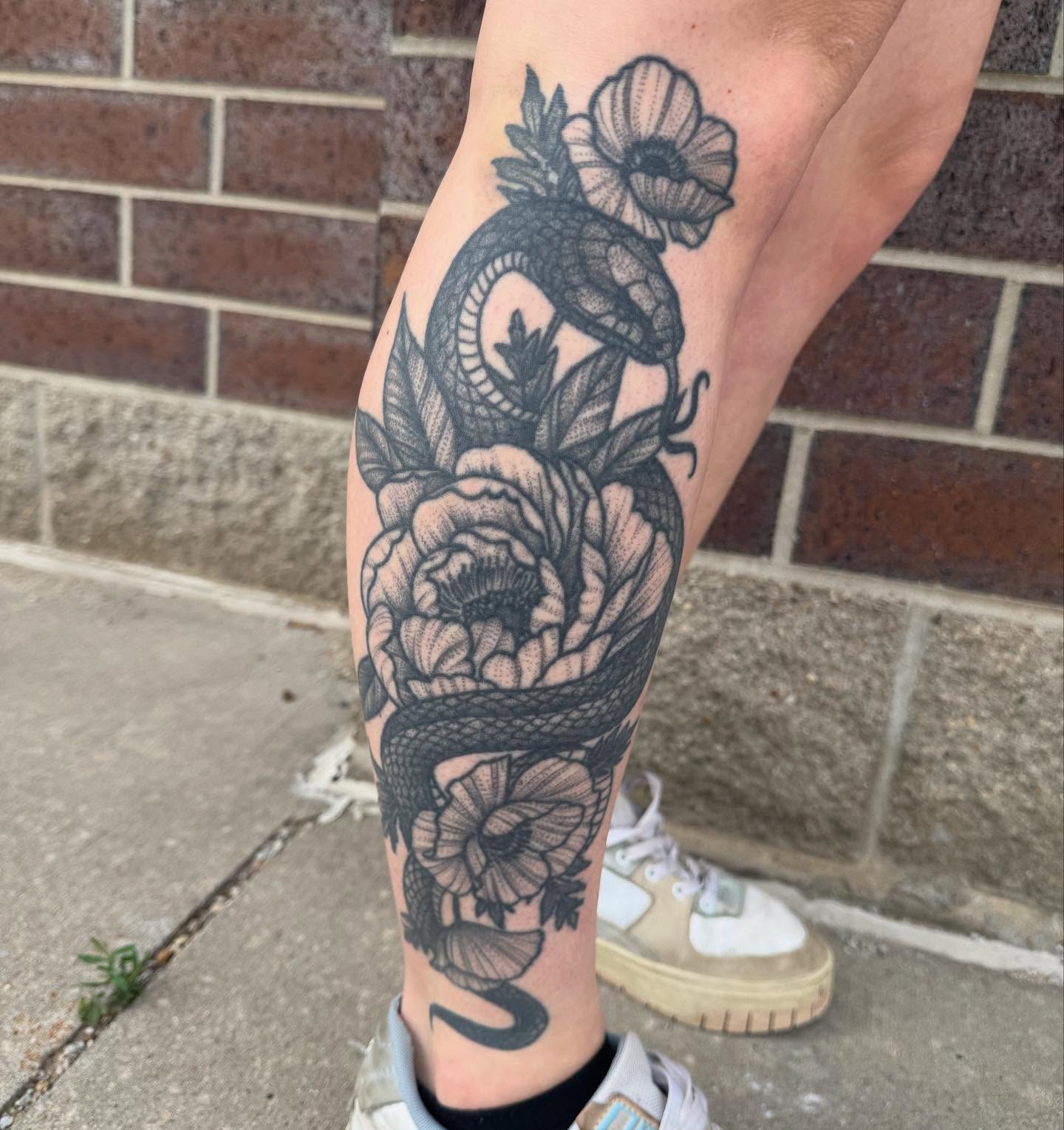 Tattoo by @tattoosbynikkipowills — black_and_grey