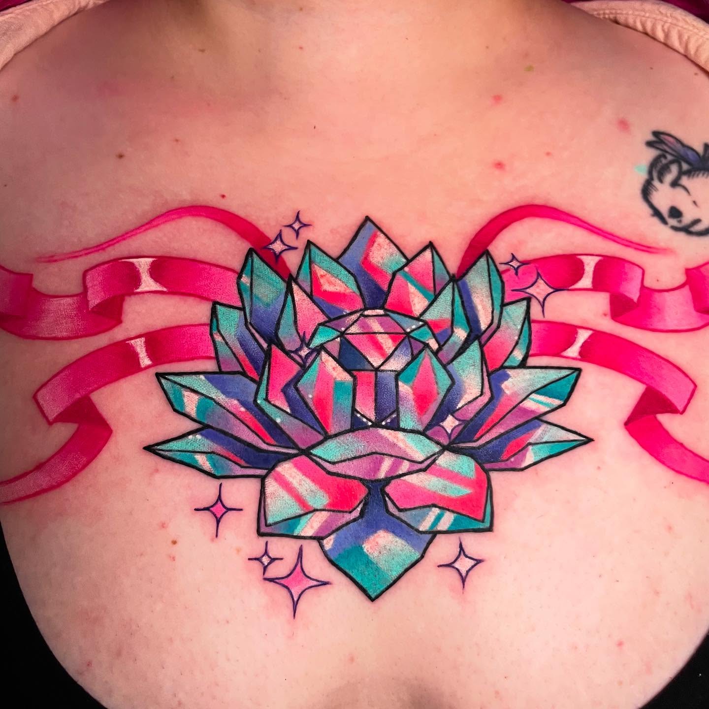 Geometric crystal geometric tattoo on the chest by ππΈππππ π΅ππππππ