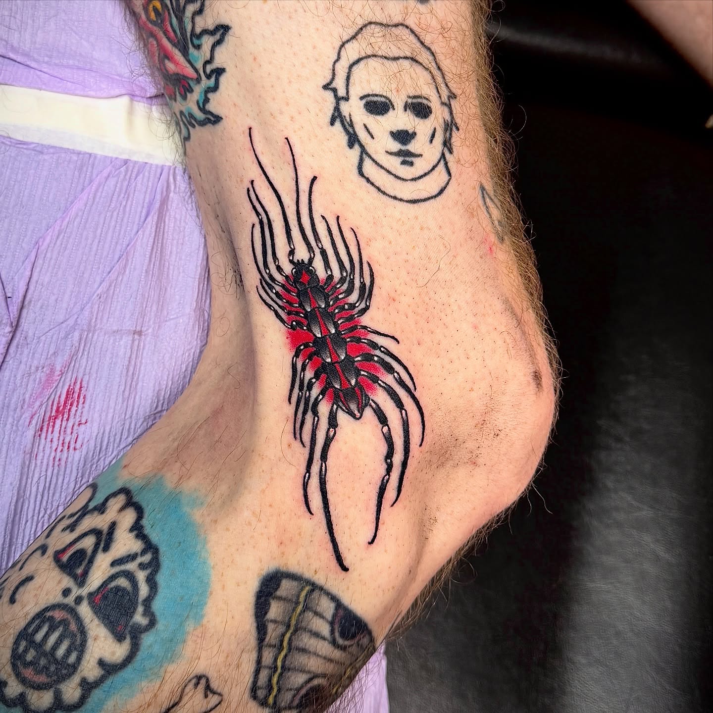 Centipede neo-traditional tattoo on the foot by Derek Cilla, Bethlehem, Pennsylvania