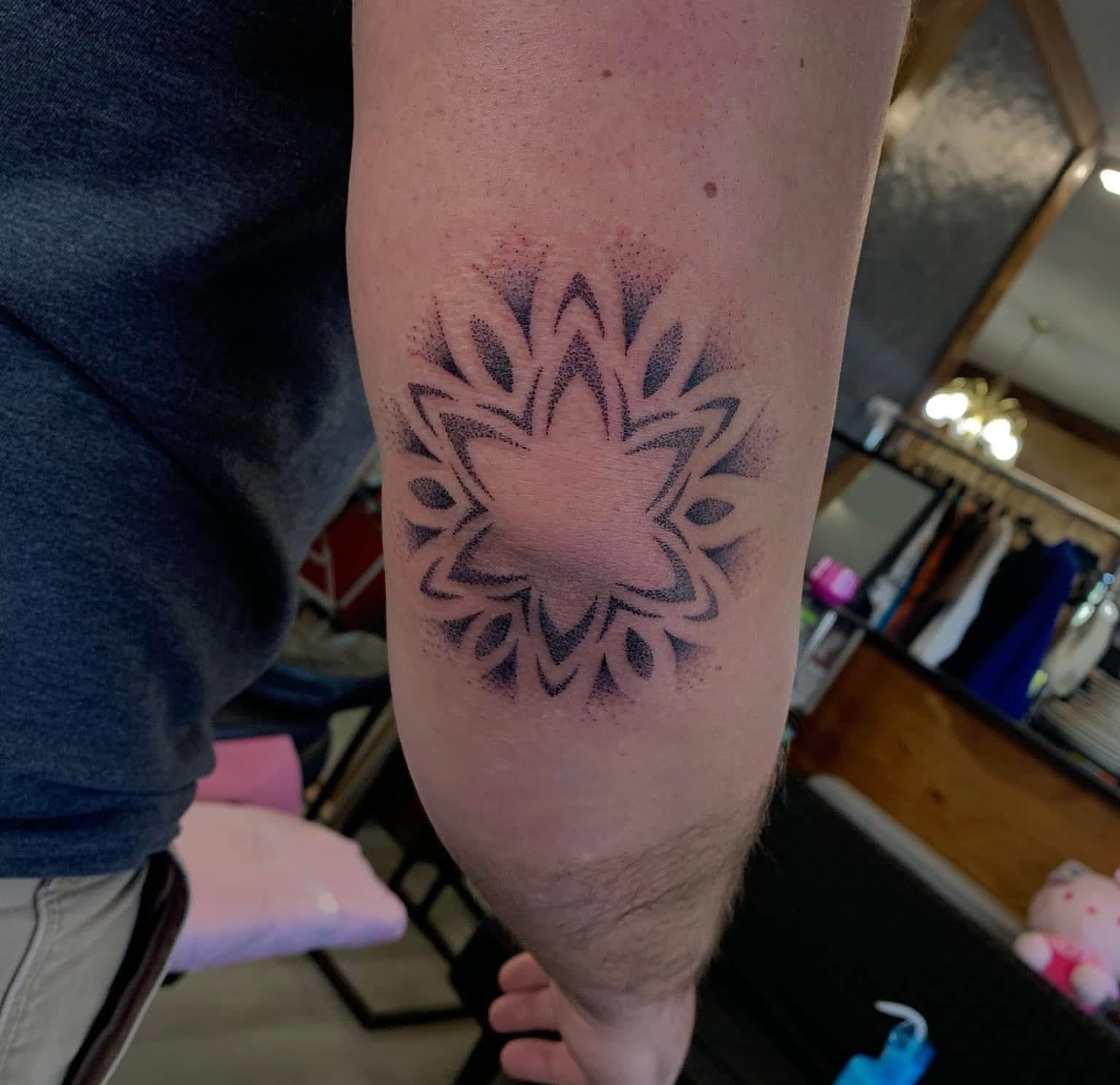 Tattoo by @tats.by.possum — dotwork