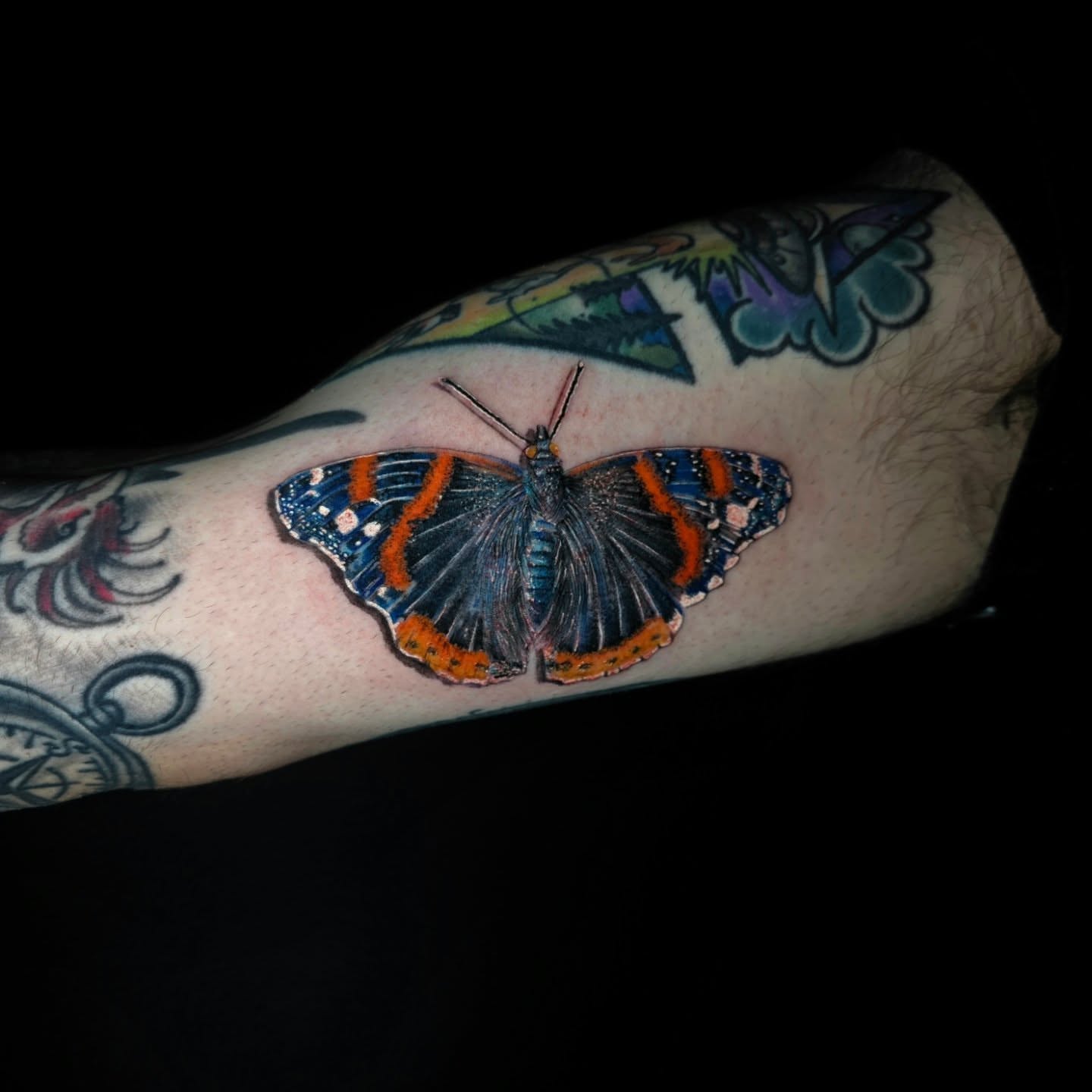 Butterfly realism tattoo on the forearm by Anna Brittany