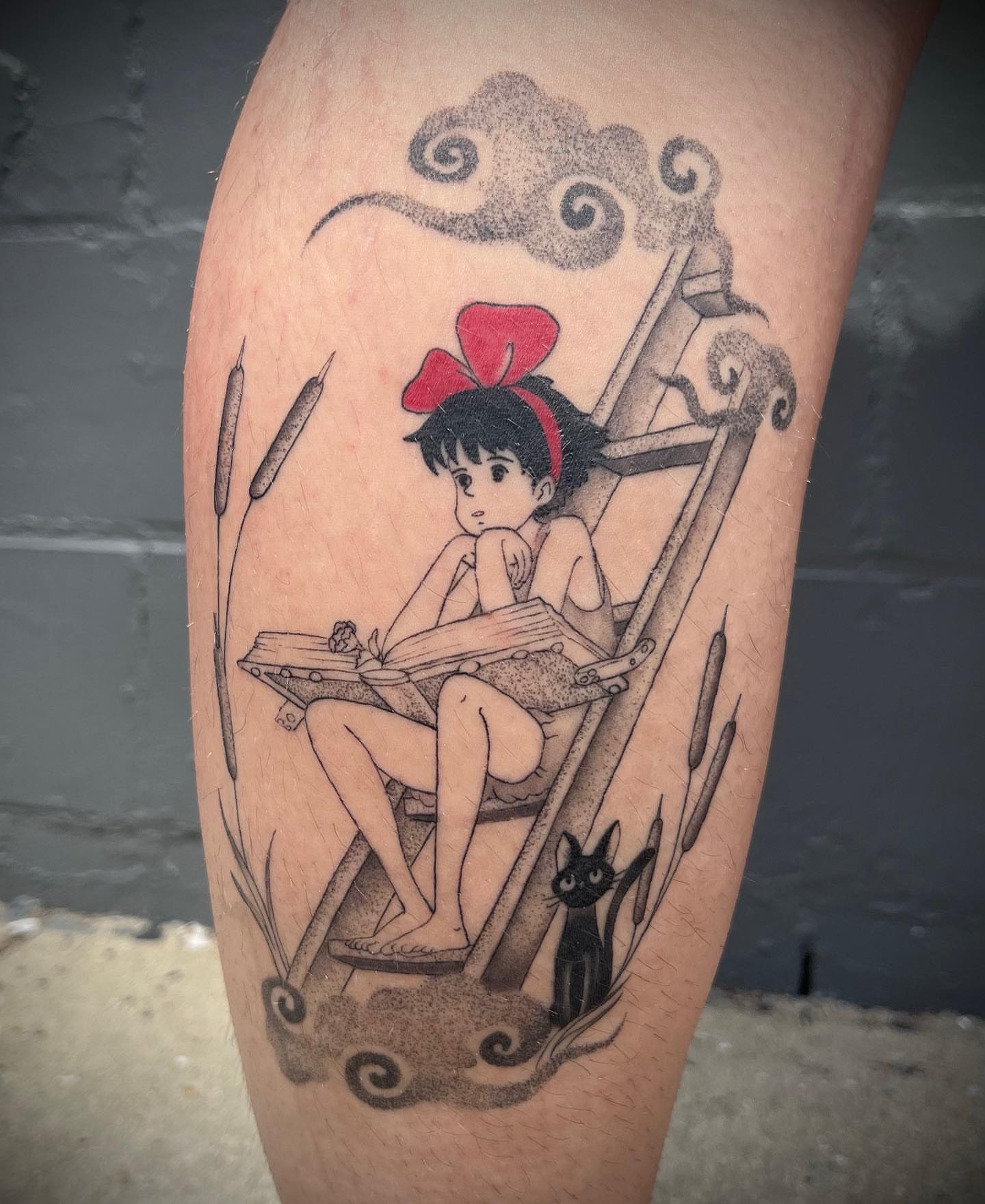 Tattoo by @rosie_coyote — dotwork, anime