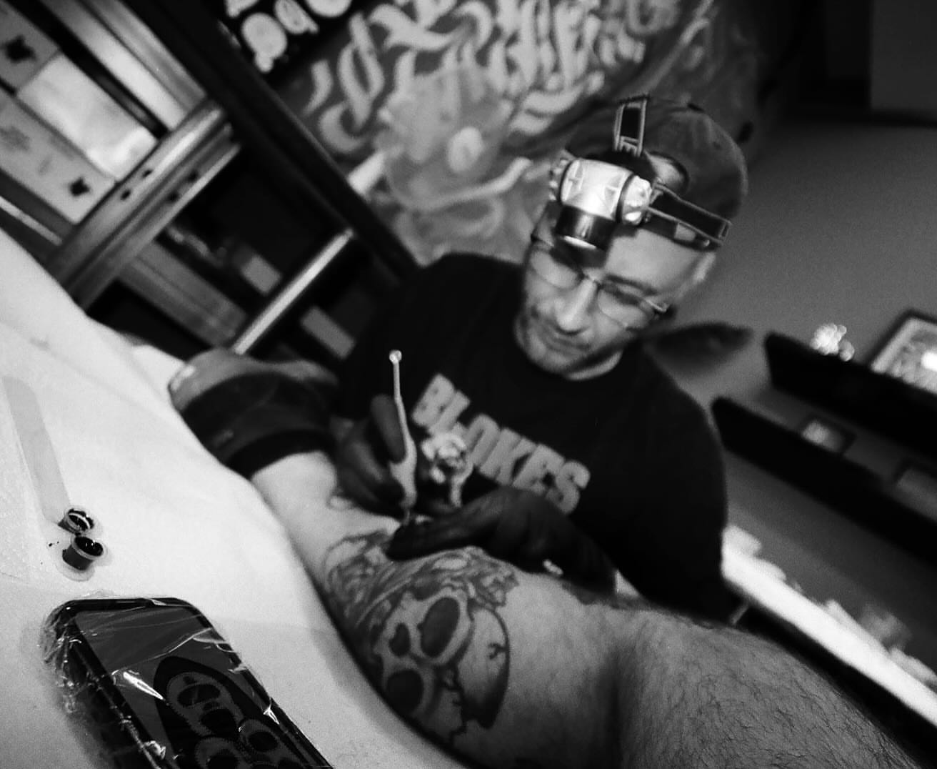 Tattoo by @deadboypokes — black_and_grey