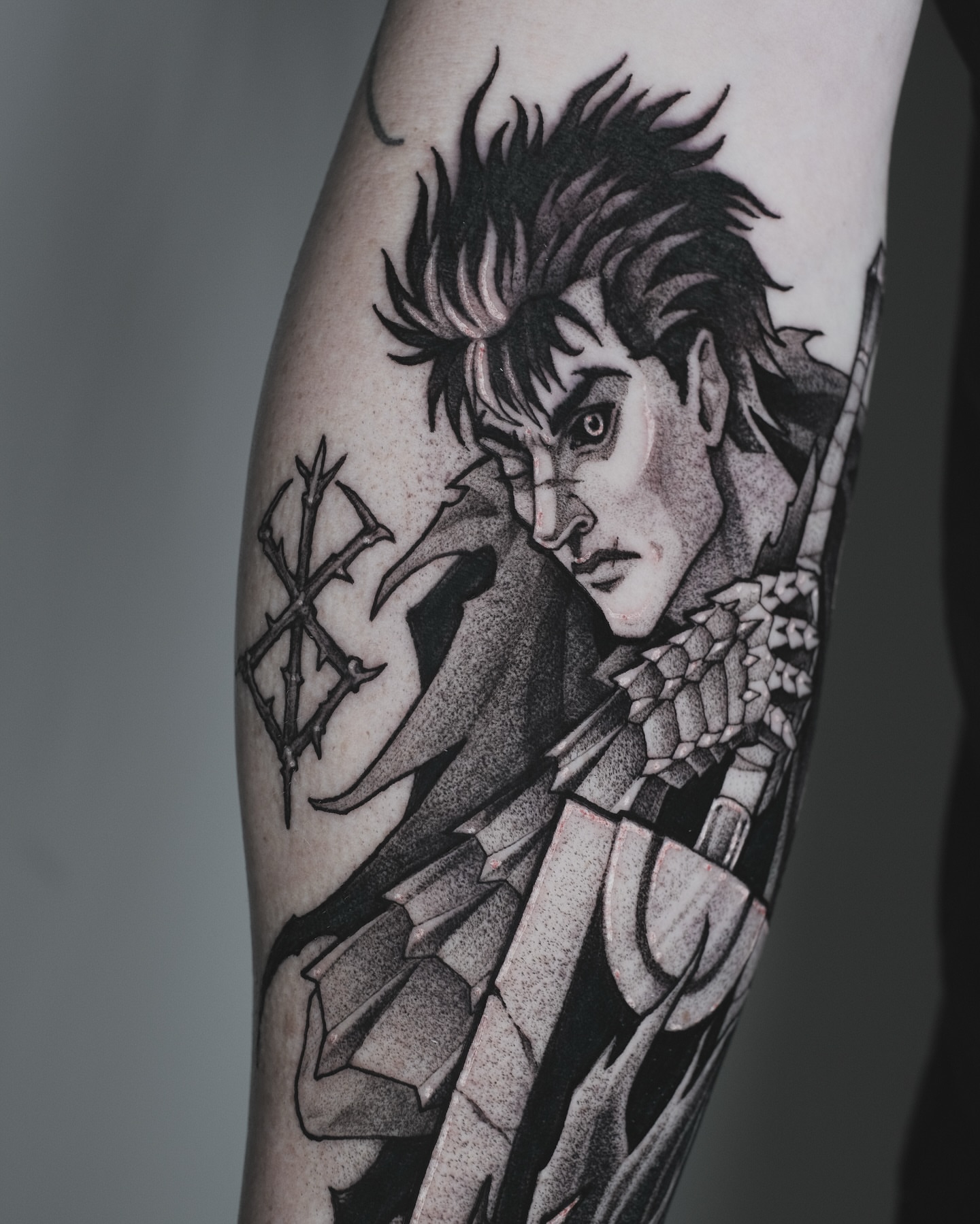 Tattoo by @lina.lcfr — dotwork, anime