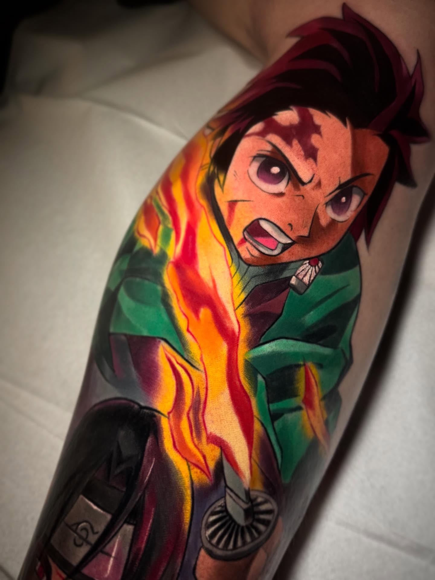 Anime character anime tattoo on the forearm by Bruce becerra tattoos