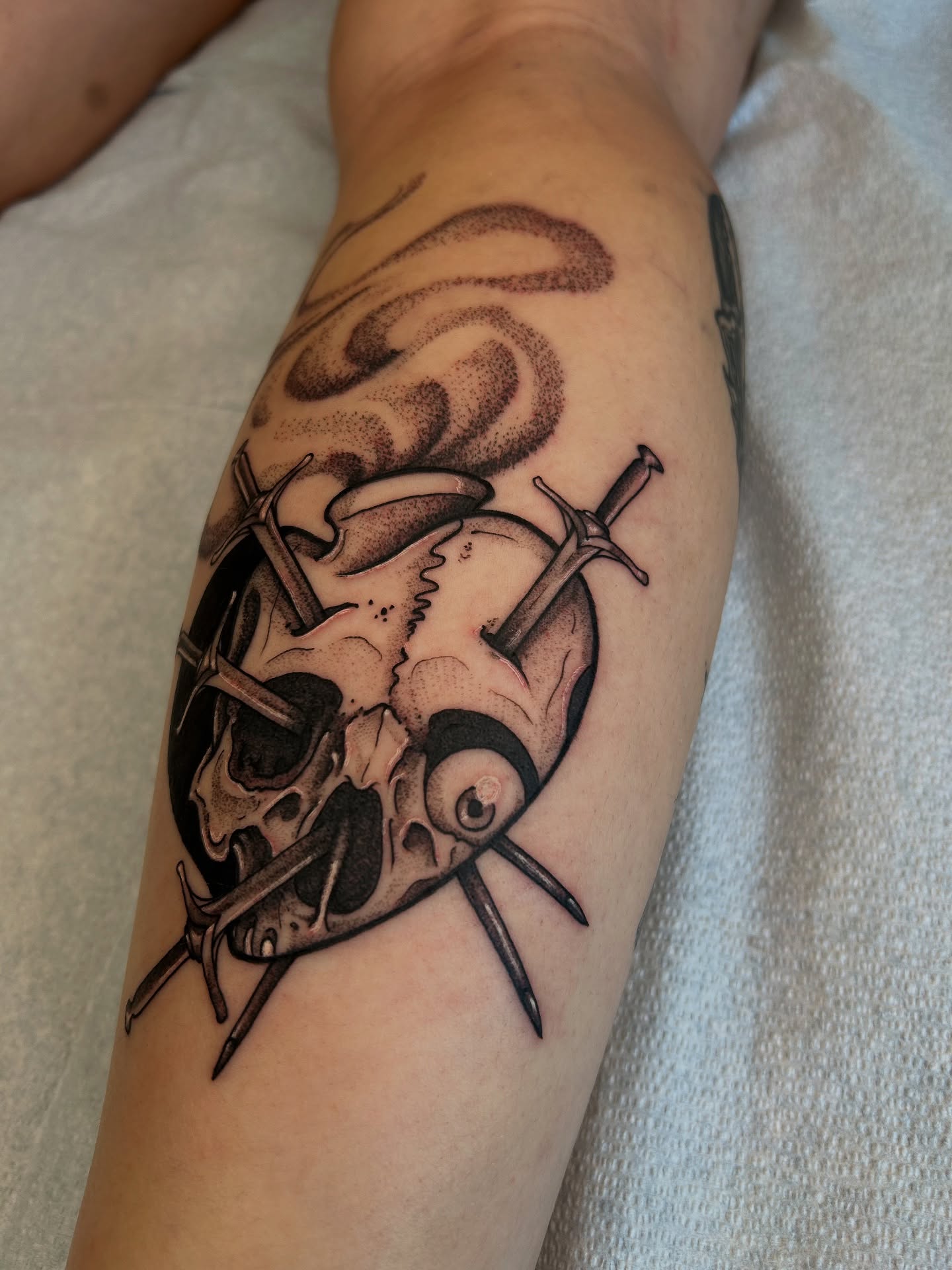 Tattoo by @karlb_tattoo — dotwork, black_and_grey