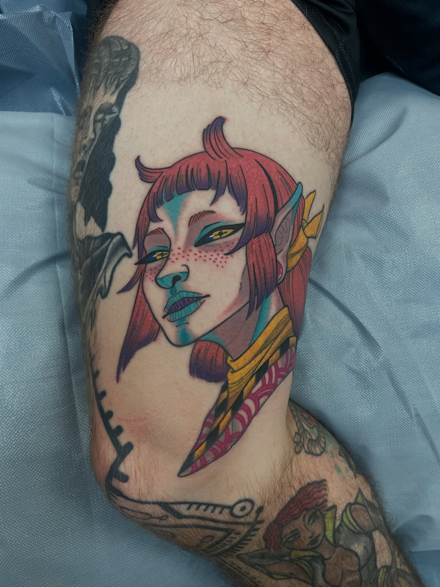 Tattoo by @colleen_bricker — american_traditional, anime
