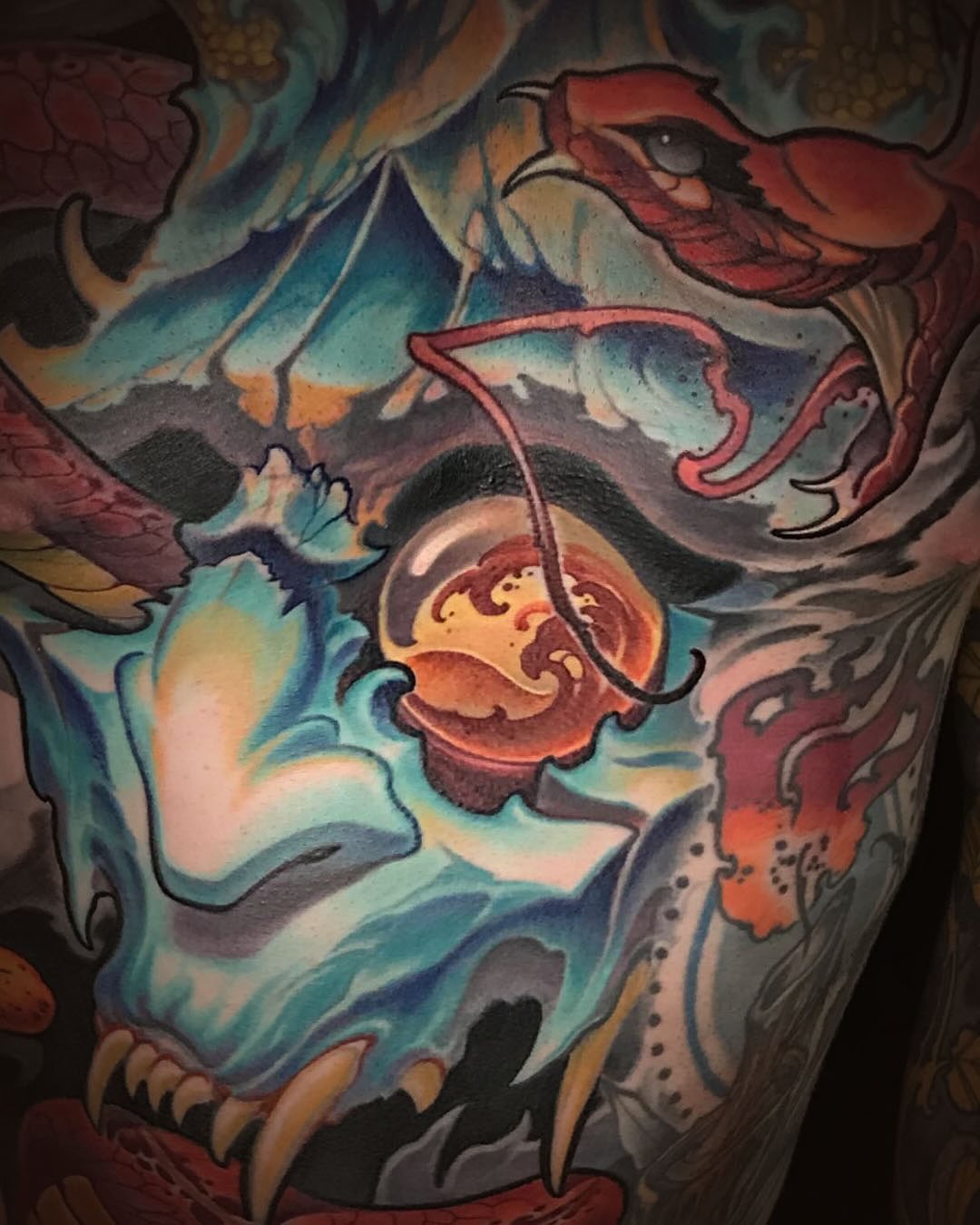 Tattoo by @andechambers — american_traditional, dotwork
