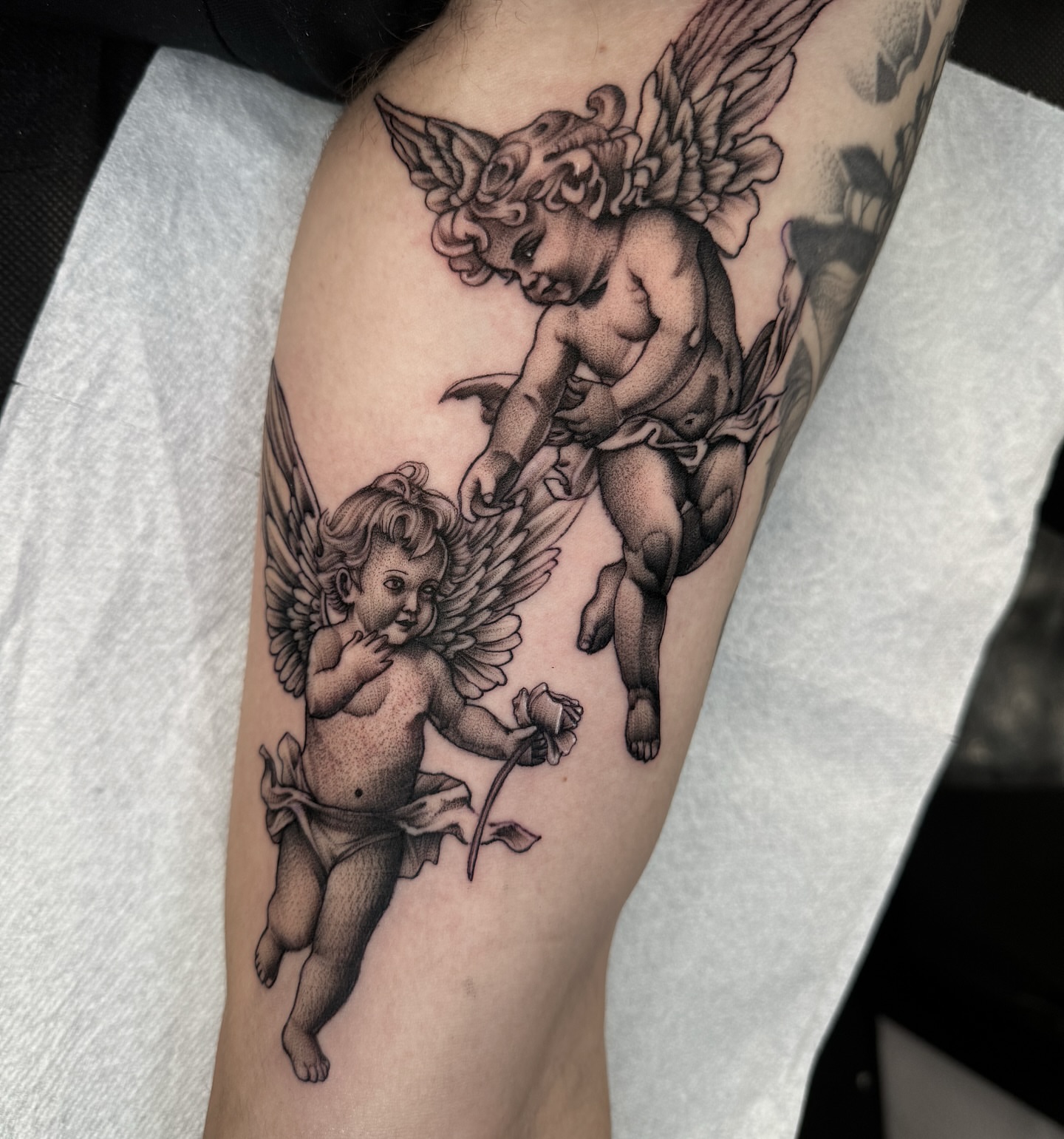 Tattoo by @thegabah — black_and_grey