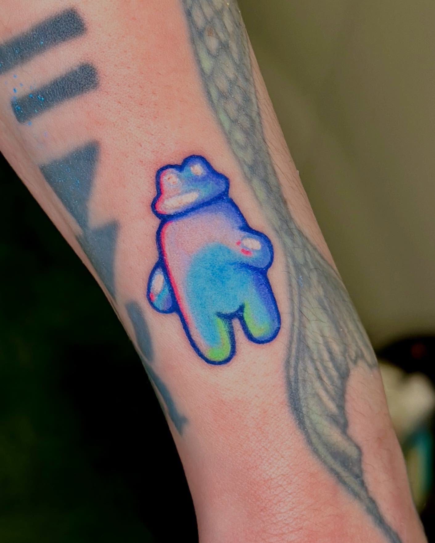 Bear new school tattoo on the forearm by Sophie ✨ Nashville Tattoo Artist ✨