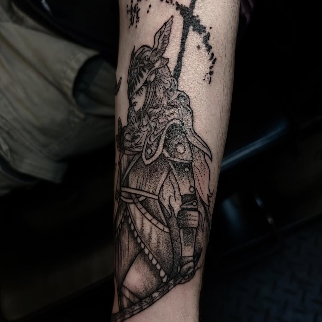 Tattoo by @gloomberrytattoos โ black_and_grey, illustrative