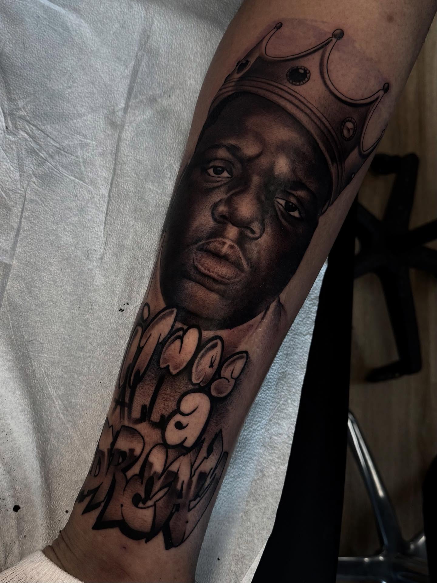 Portrait of a man realism tattoo on the forearm by Bryan ๐ฅ Loggins, Baton Rouge, Louisiana