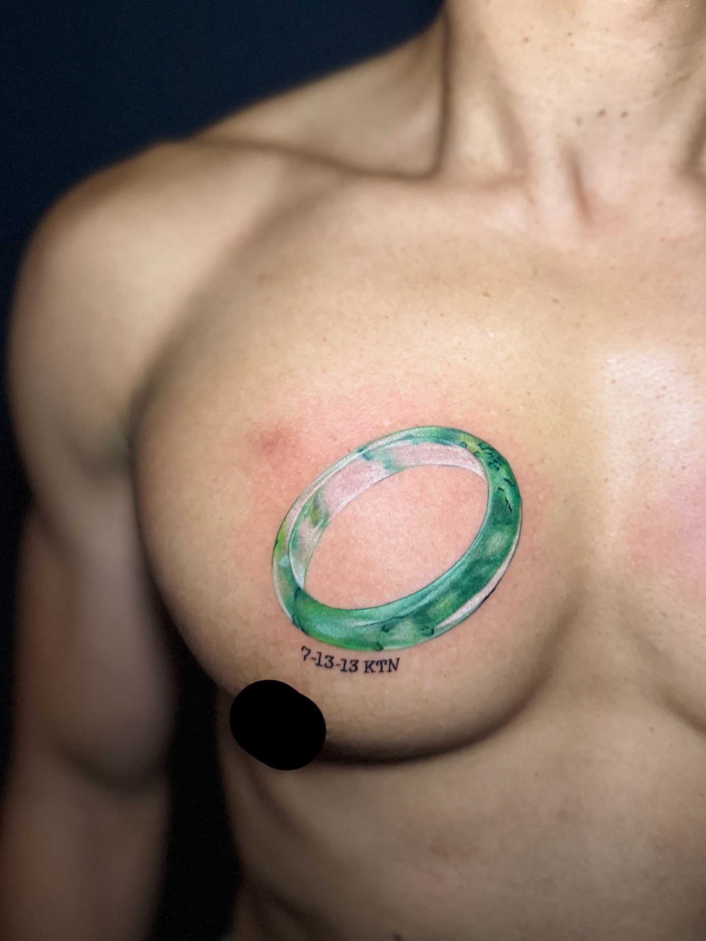 Ring watercolor tattoo on the chest by Jackse π§πΌββοΈ Tattoos π§πΌββοΈ