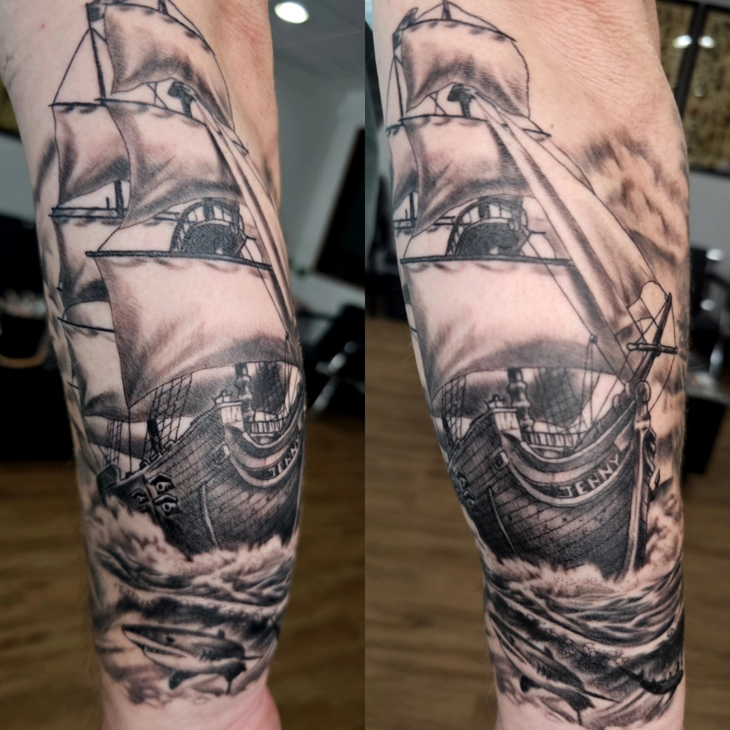 Tattoo by @billwhitejrtattoos — black_and_grey, realism